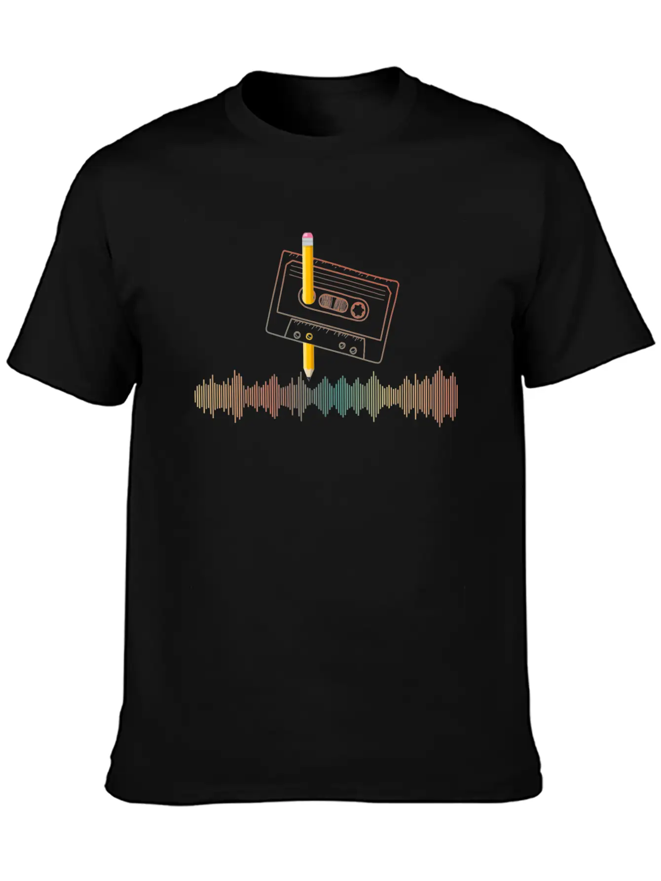 80's Cassette Tape 1990s Pencil Winding Cassette Lightweight Cotton T-Shirt – Daily Comfort Graphic Shirt
