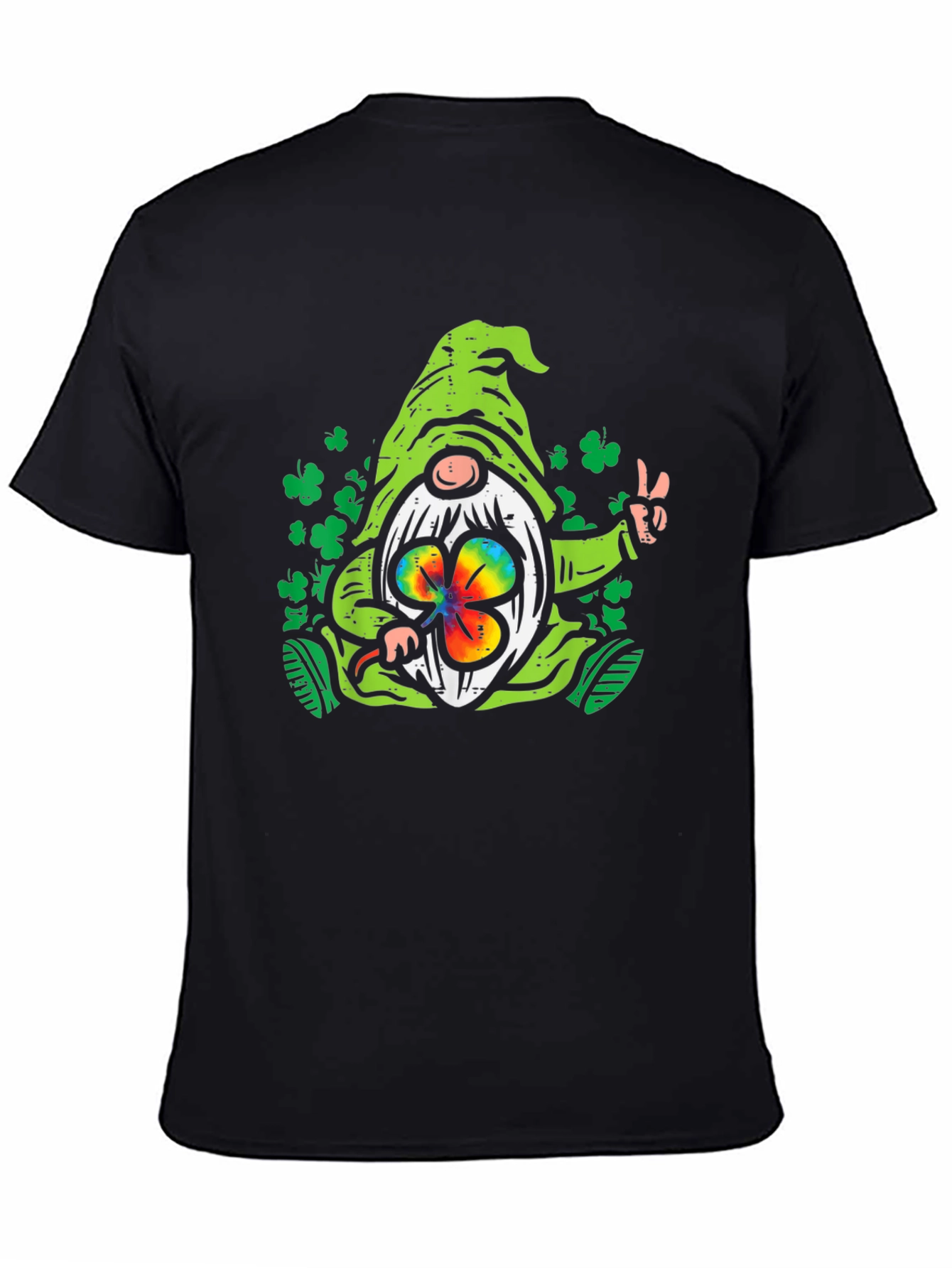 St. Patricks Day Gnome Black T-Shirt