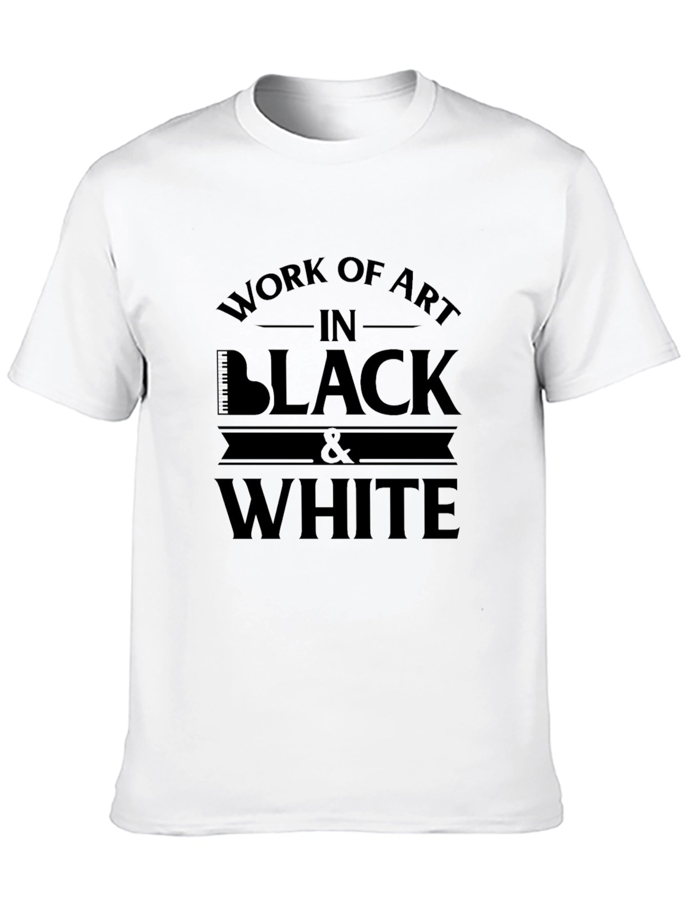 Work of Art Black and White T-Shirt
