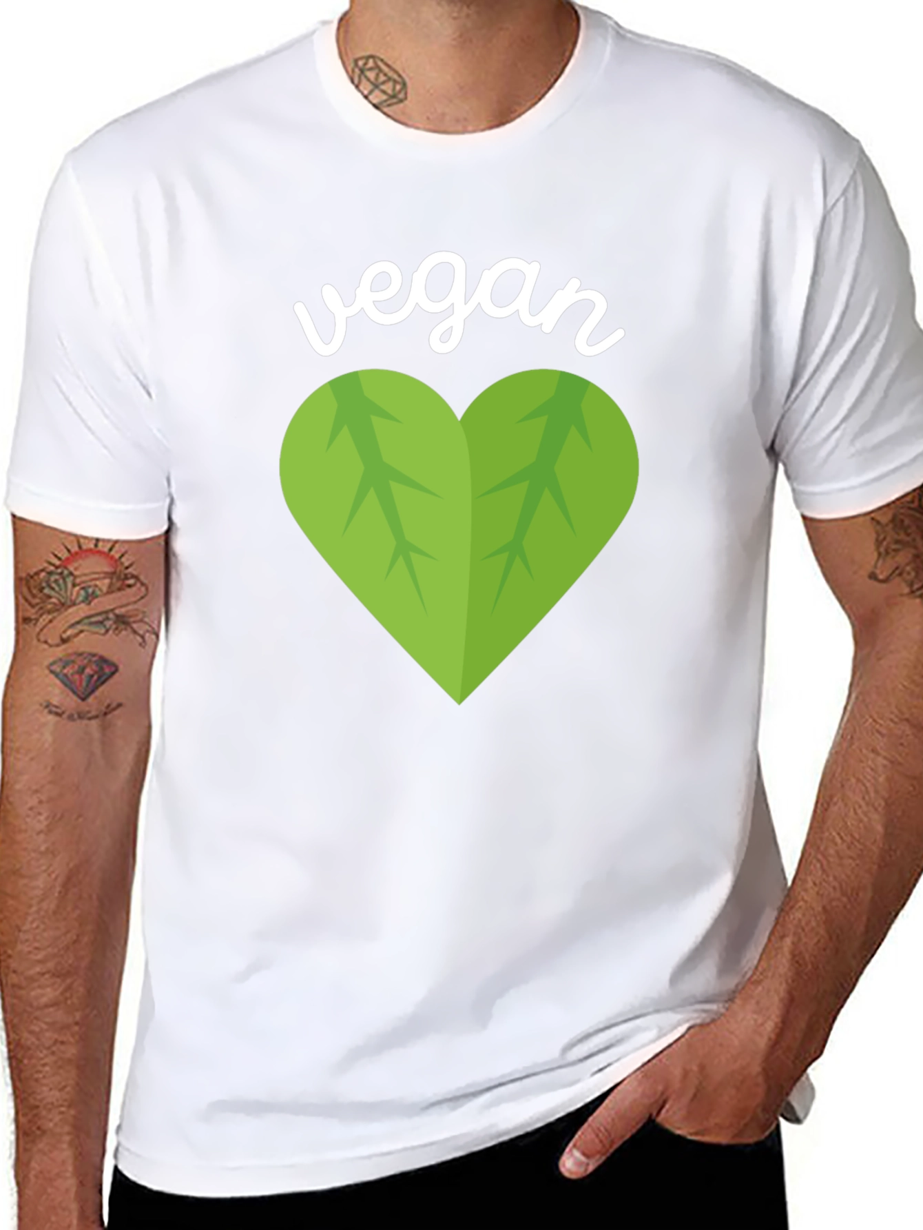 Vegan Heart Graphic T-Shirt - Black