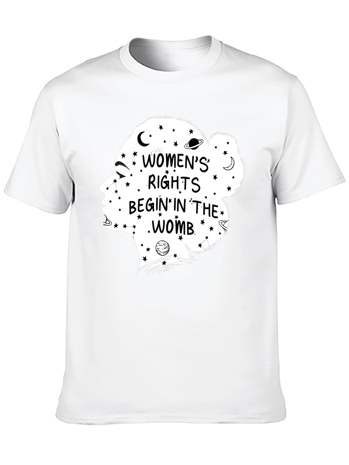 Womens Rights Begin in The Womb Black Graphic T-Shirt