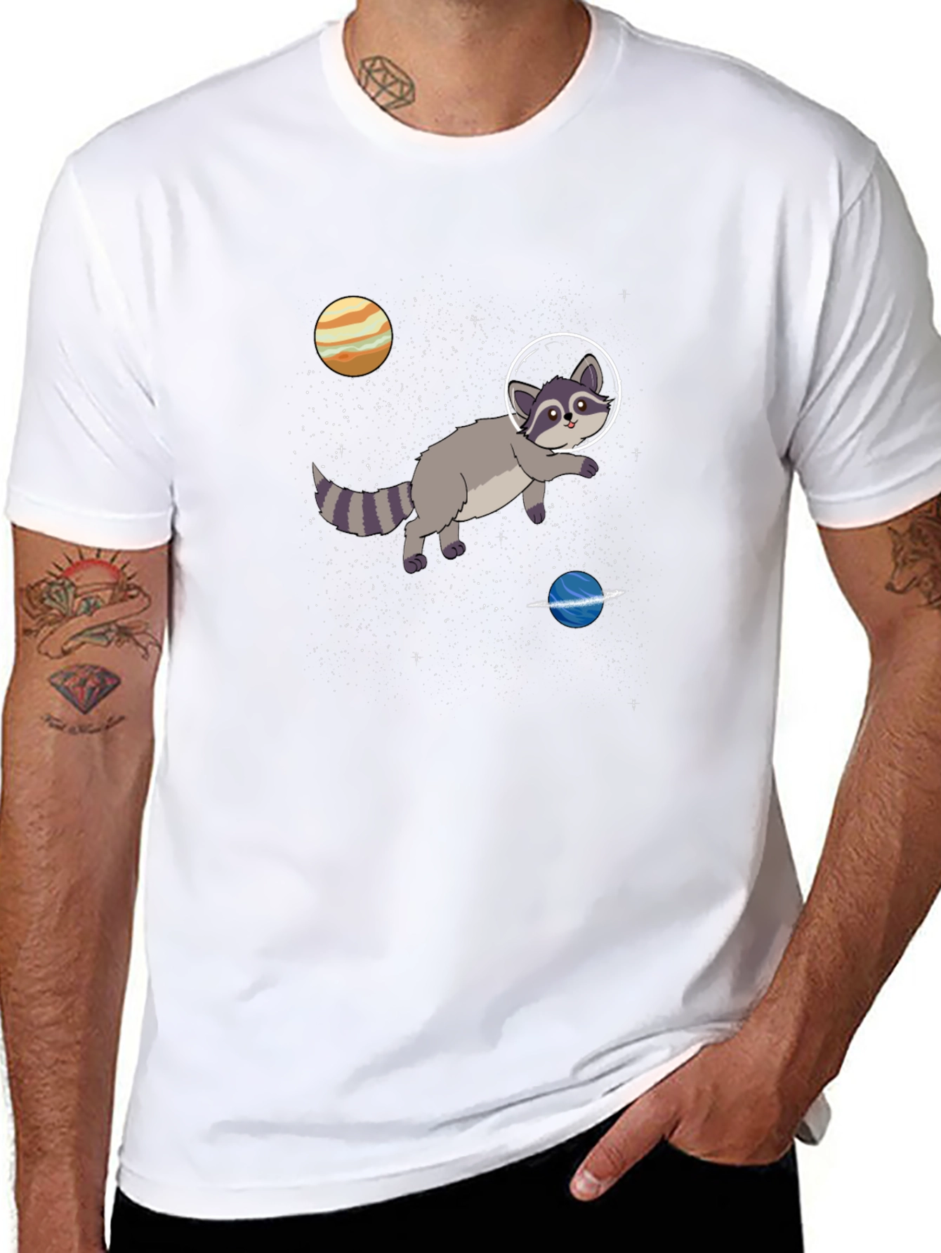 Space Raccoon Graphic T-Shirt - Cosmic Adventures