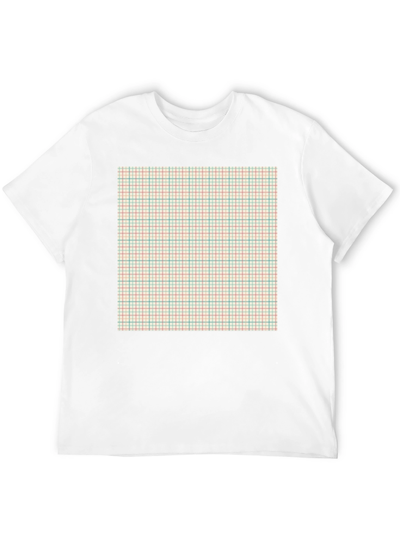 Trendy Black T-Shirt with Plaid Design