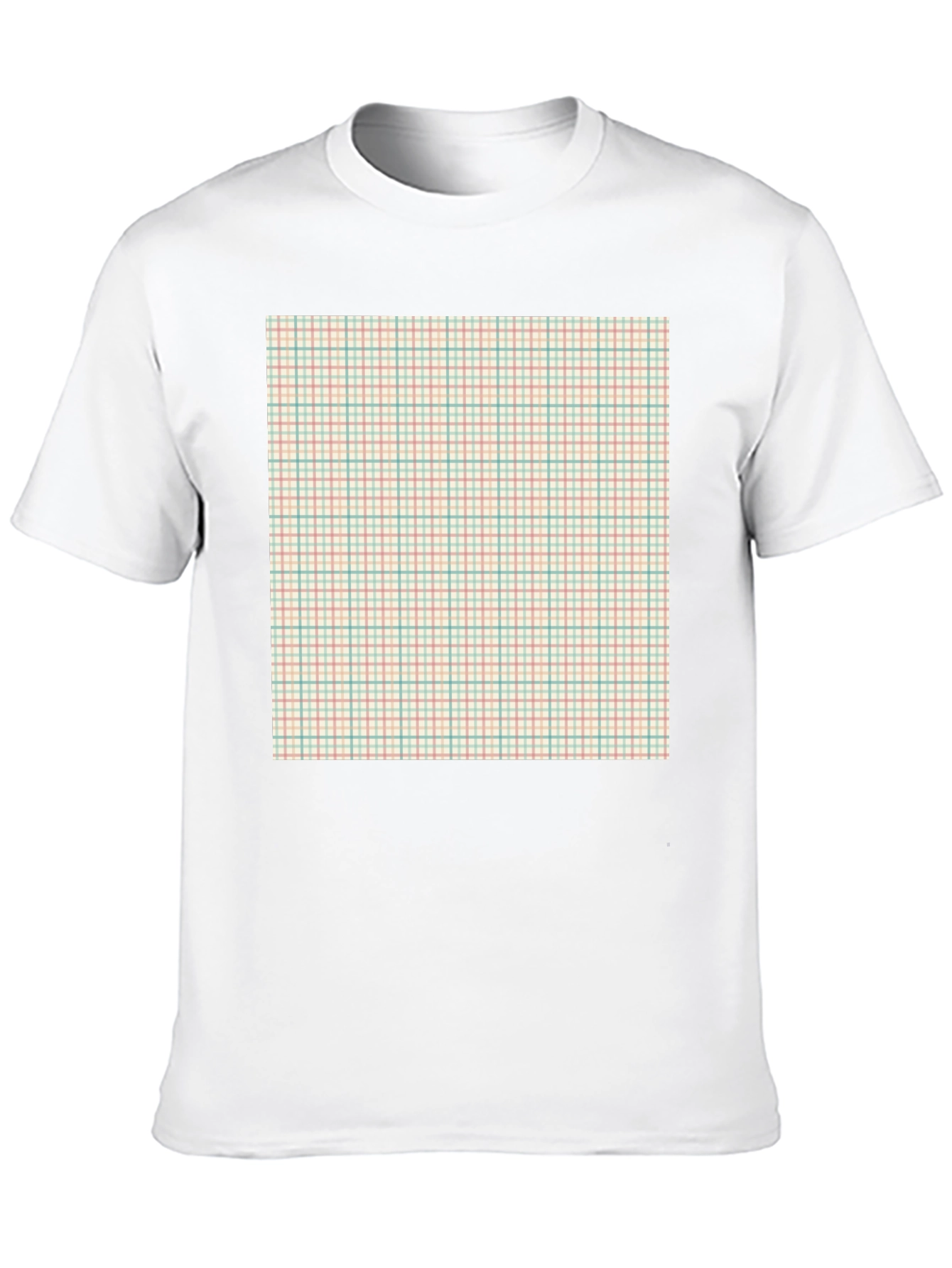 Trendy Black T-Shirt with Plaid Design