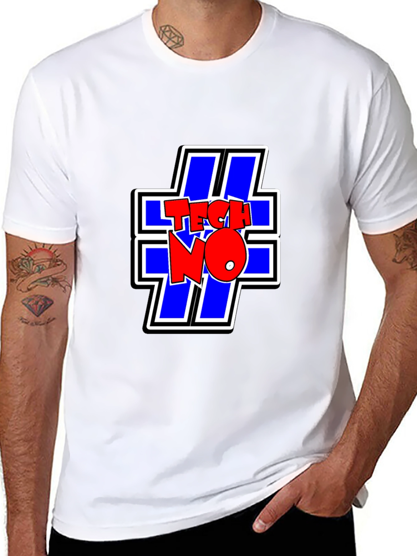 TECHNO Graphic Tee - Cool Black T-Shirt