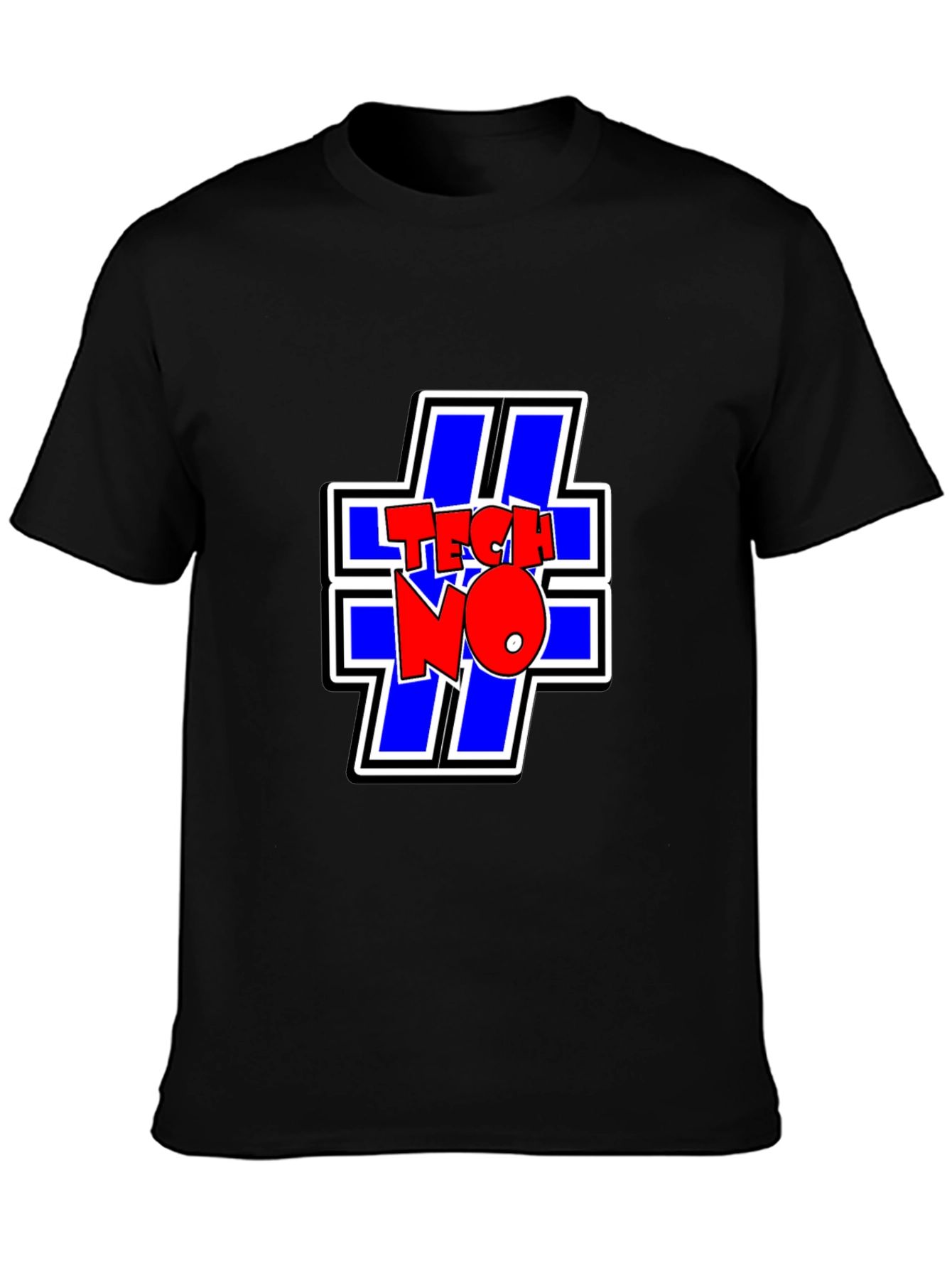 TECHNO Graphic Tee - Cool Black T-Shirt