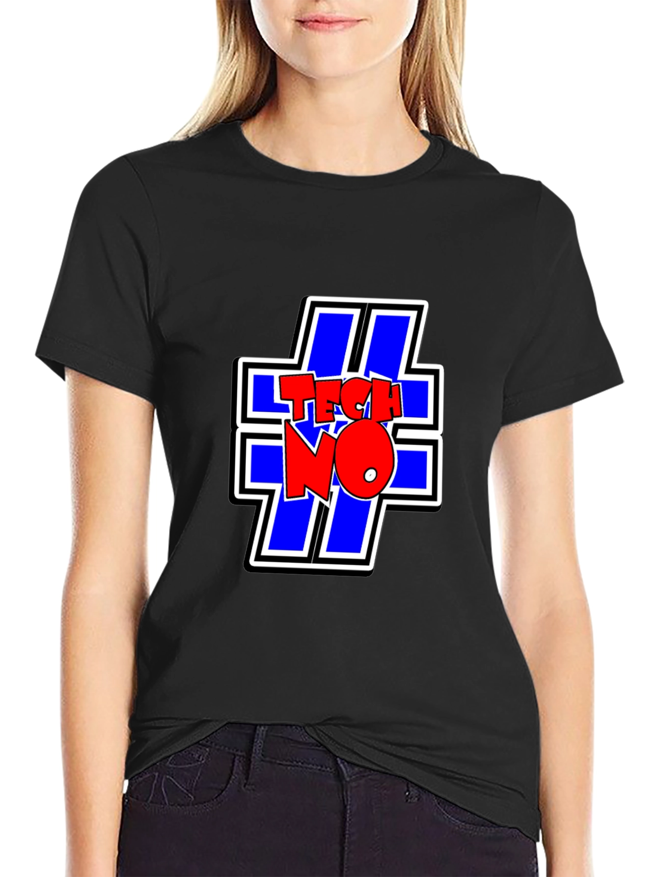 TECHNO Graphic Tee - Cool Black T-Shirt