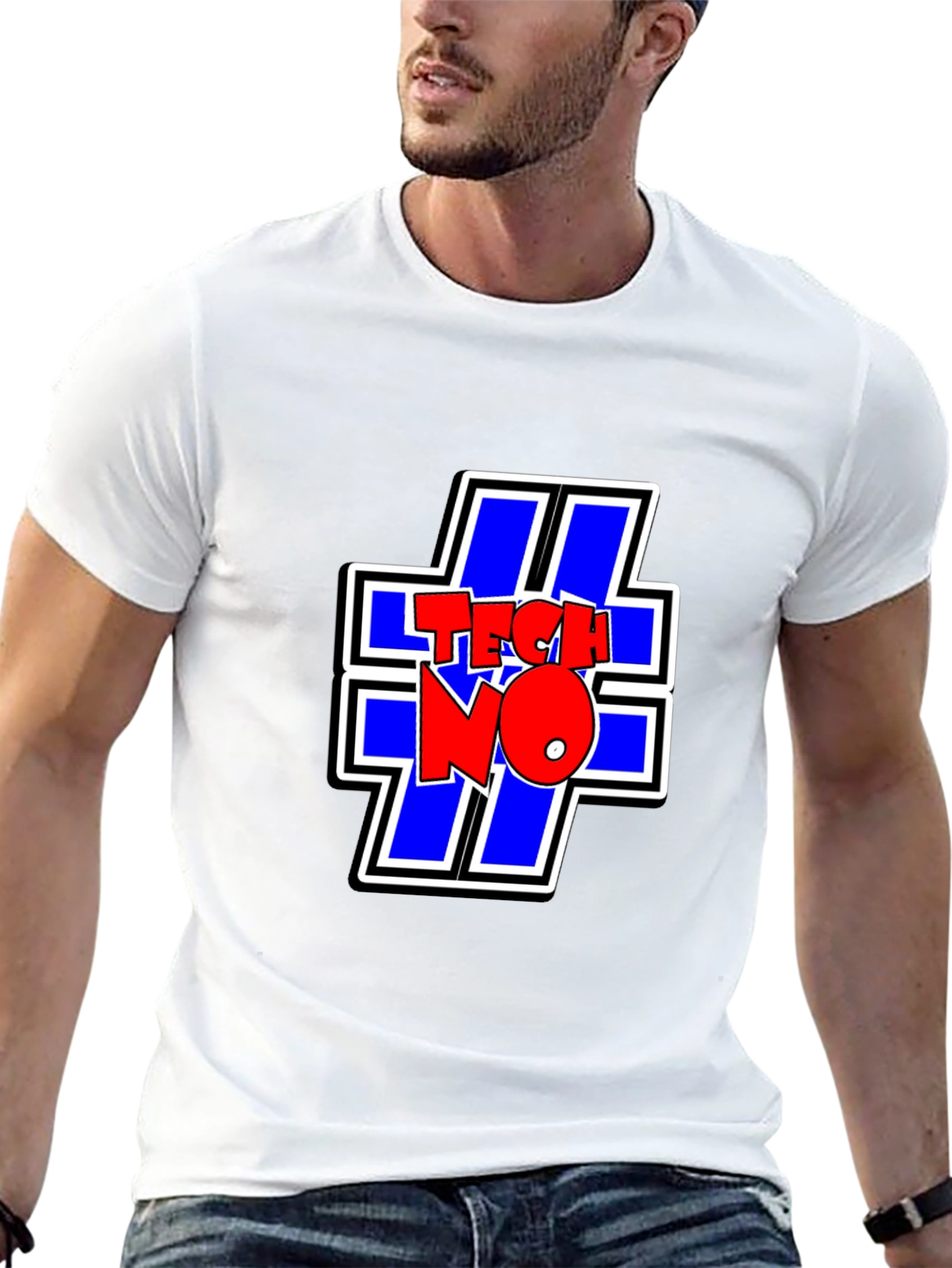 TECHNO Graphic Tee - Cool Black T-Shirt