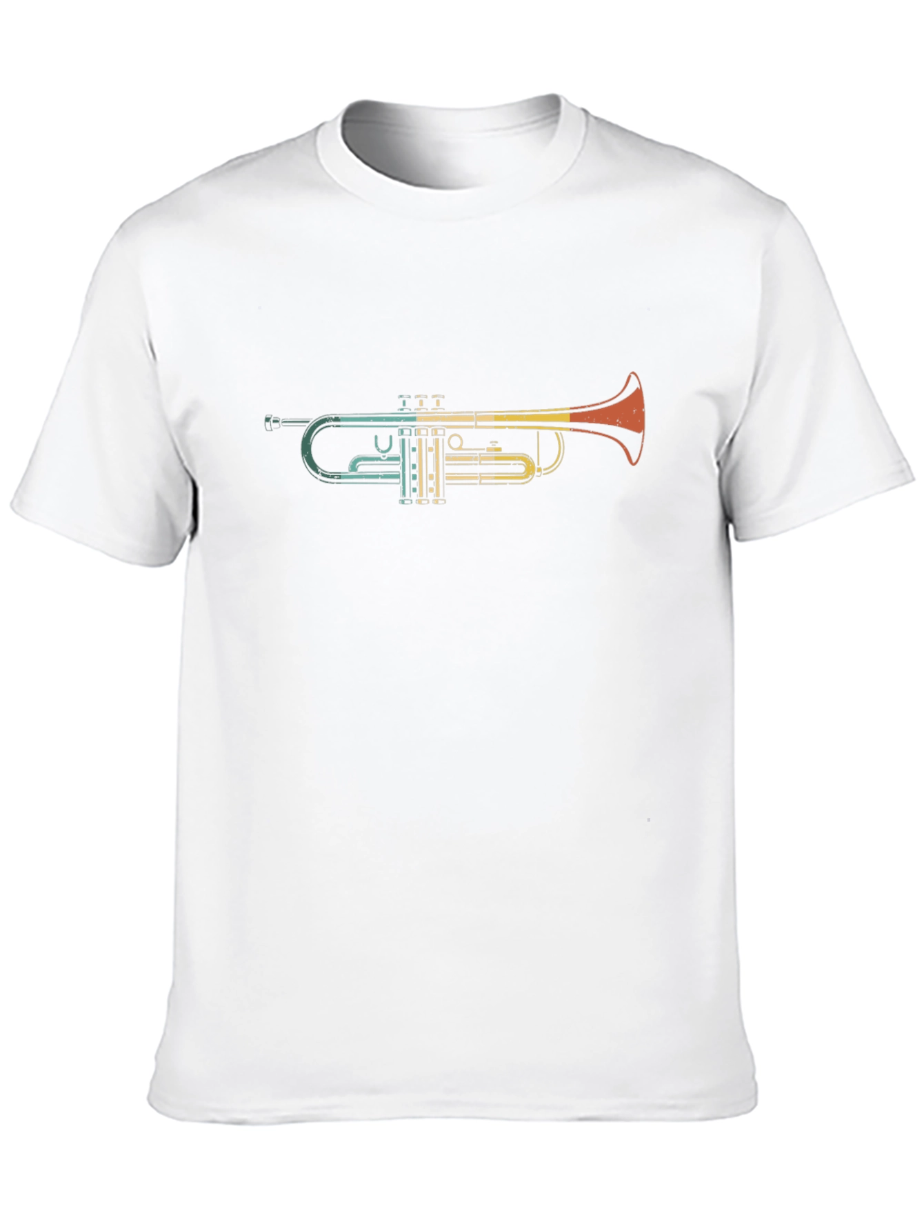 Retro Trumpet Graphic Tee - Black Cotton T-Shirt