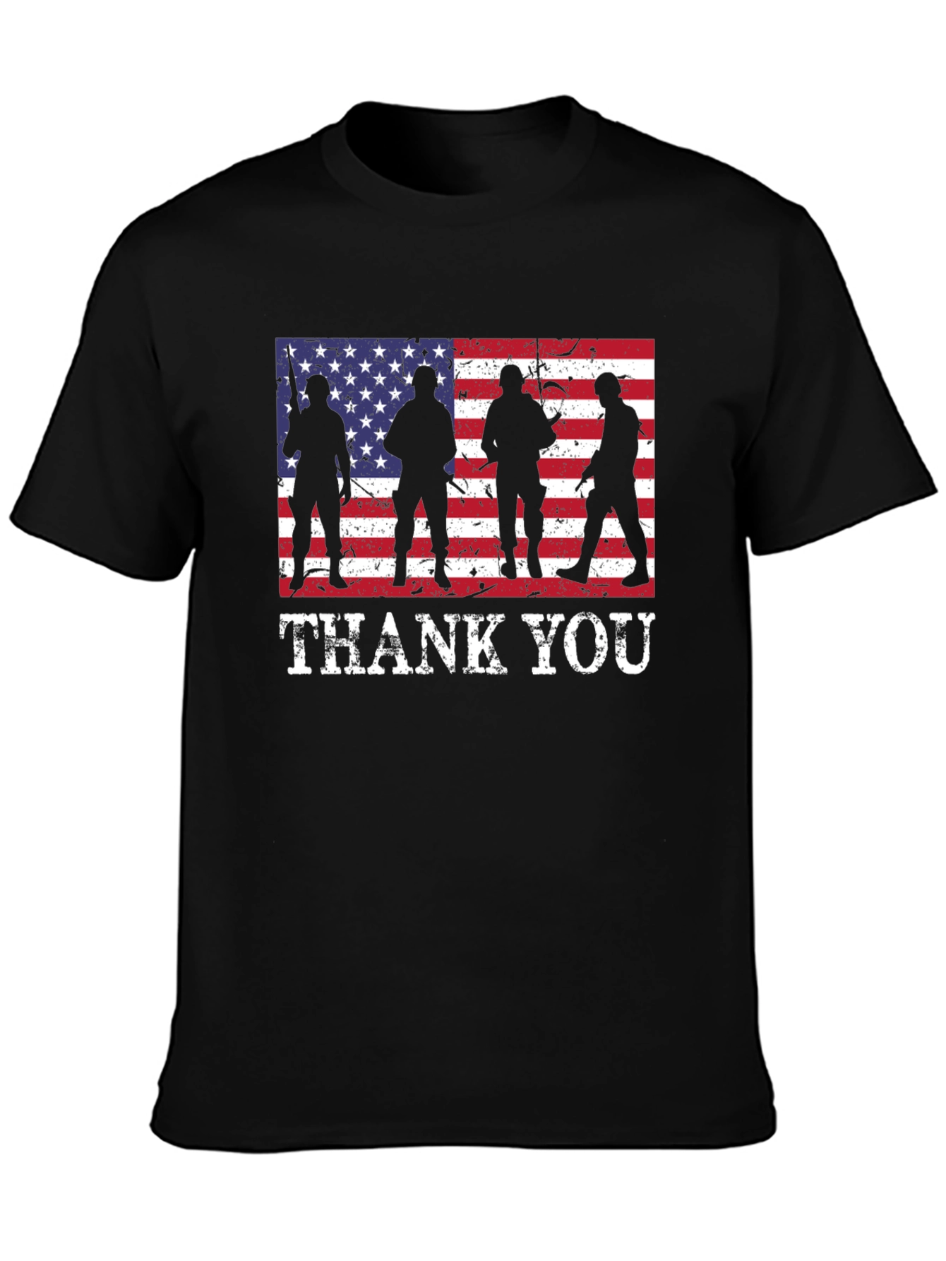 Thank You Soldiers USA Flag Graphic T-Shirt
