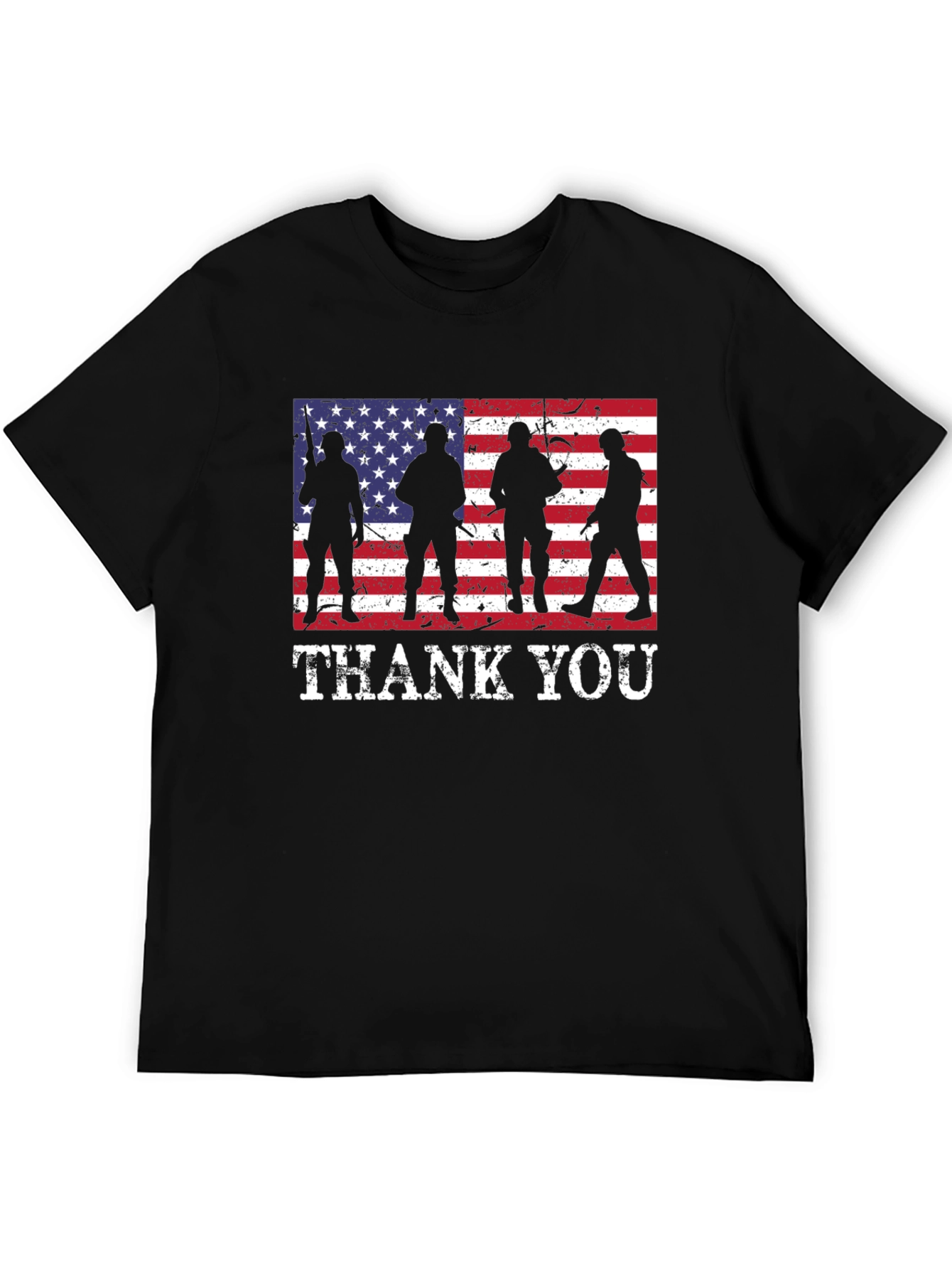 Thank You Soldiers USA Flag Graphic T-Shirt