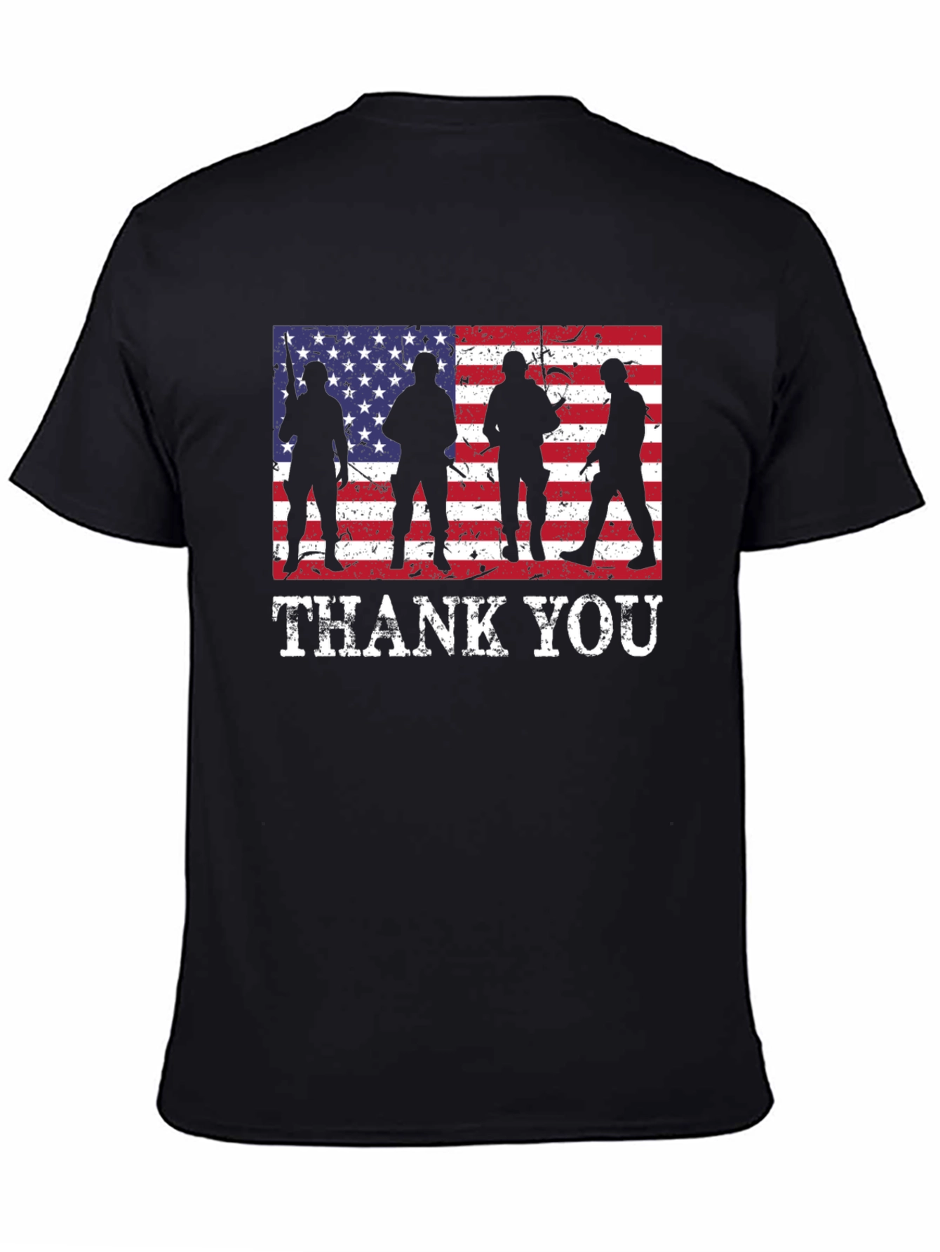 Thank You Soldiers USA Flag Graphic T-Shirt