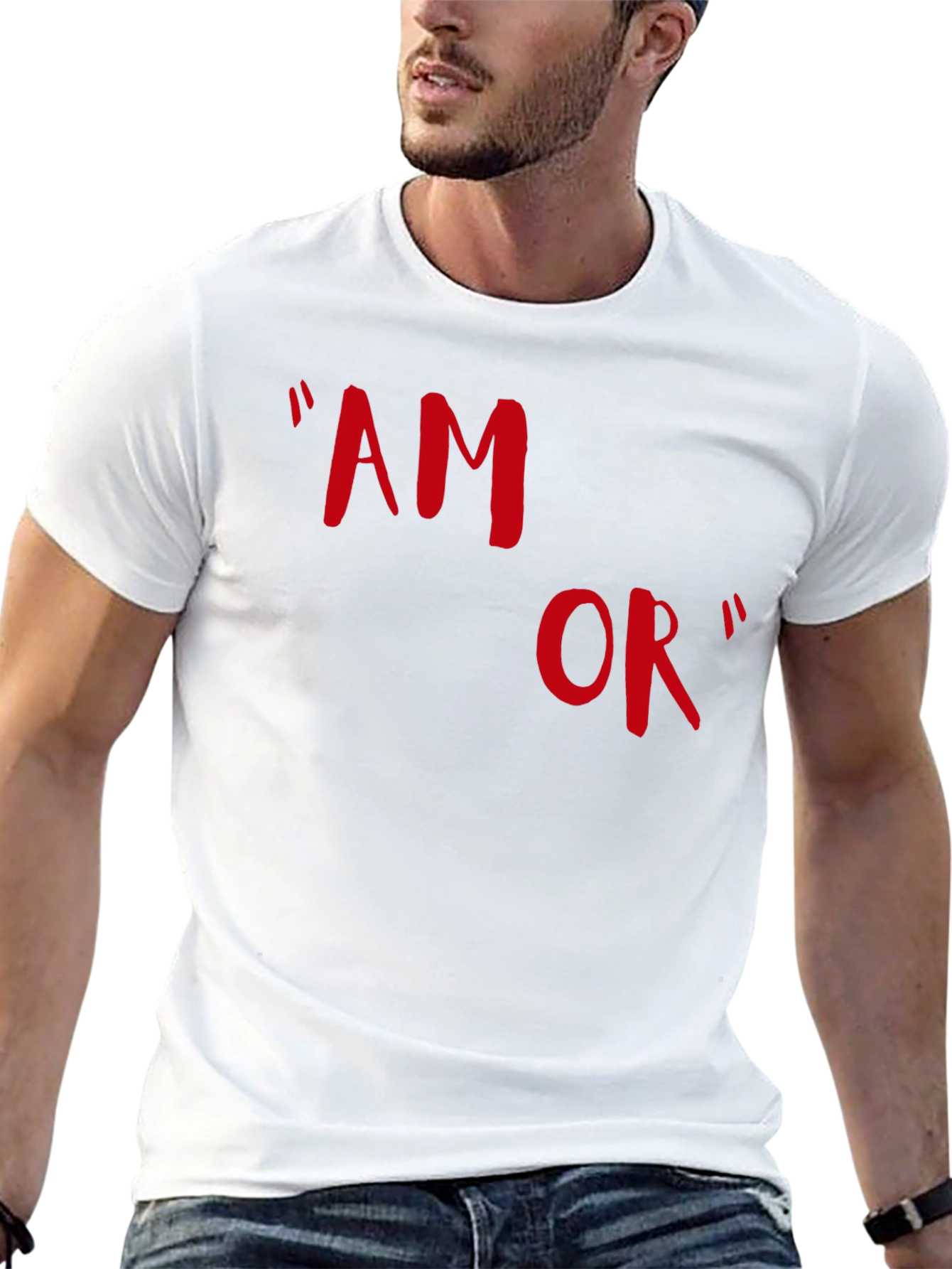 Amor T-Shirt - Stylish Red Graphic Tee