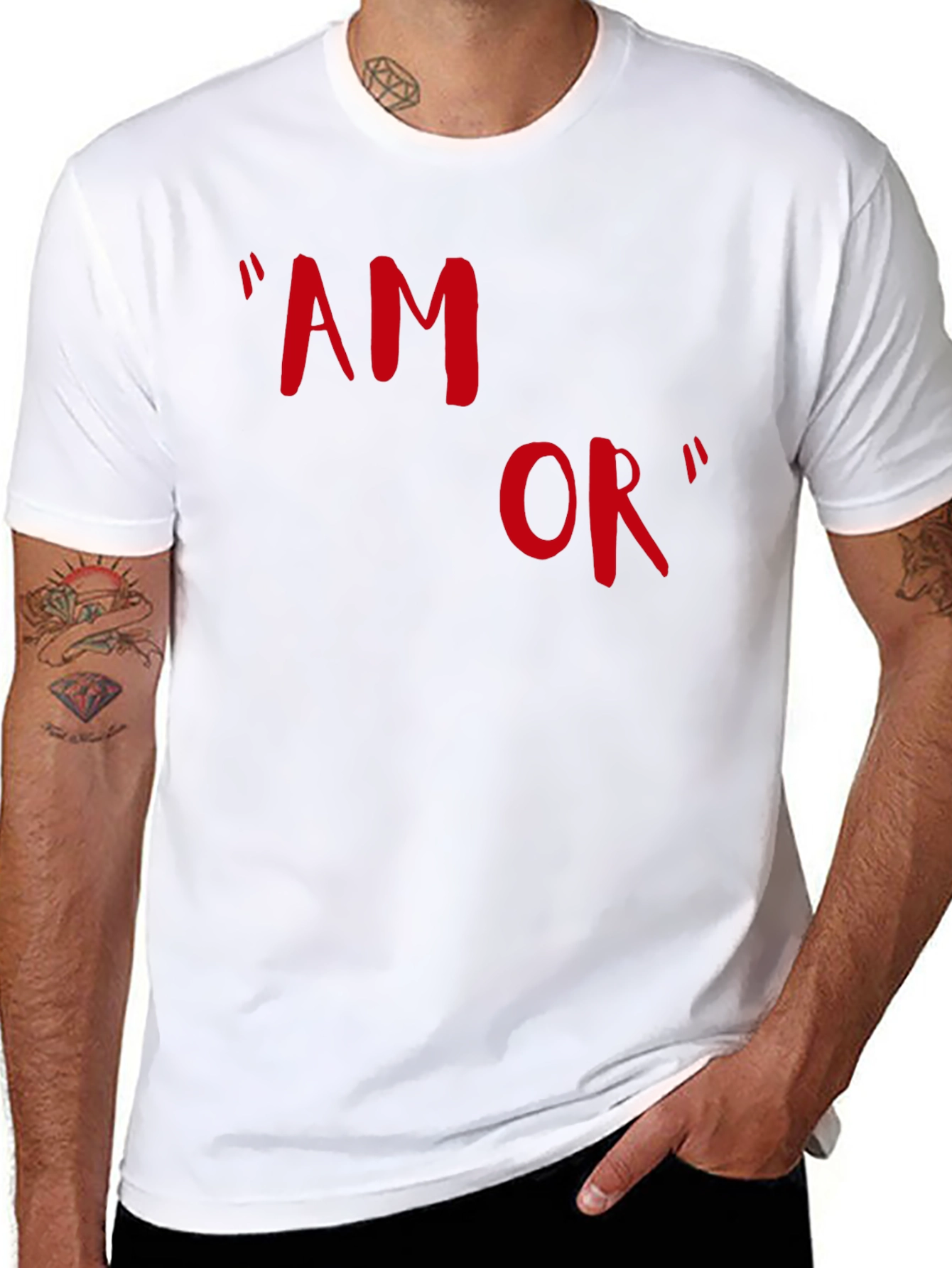 Amor T-Shirt - Stylish Red Graphic Tee