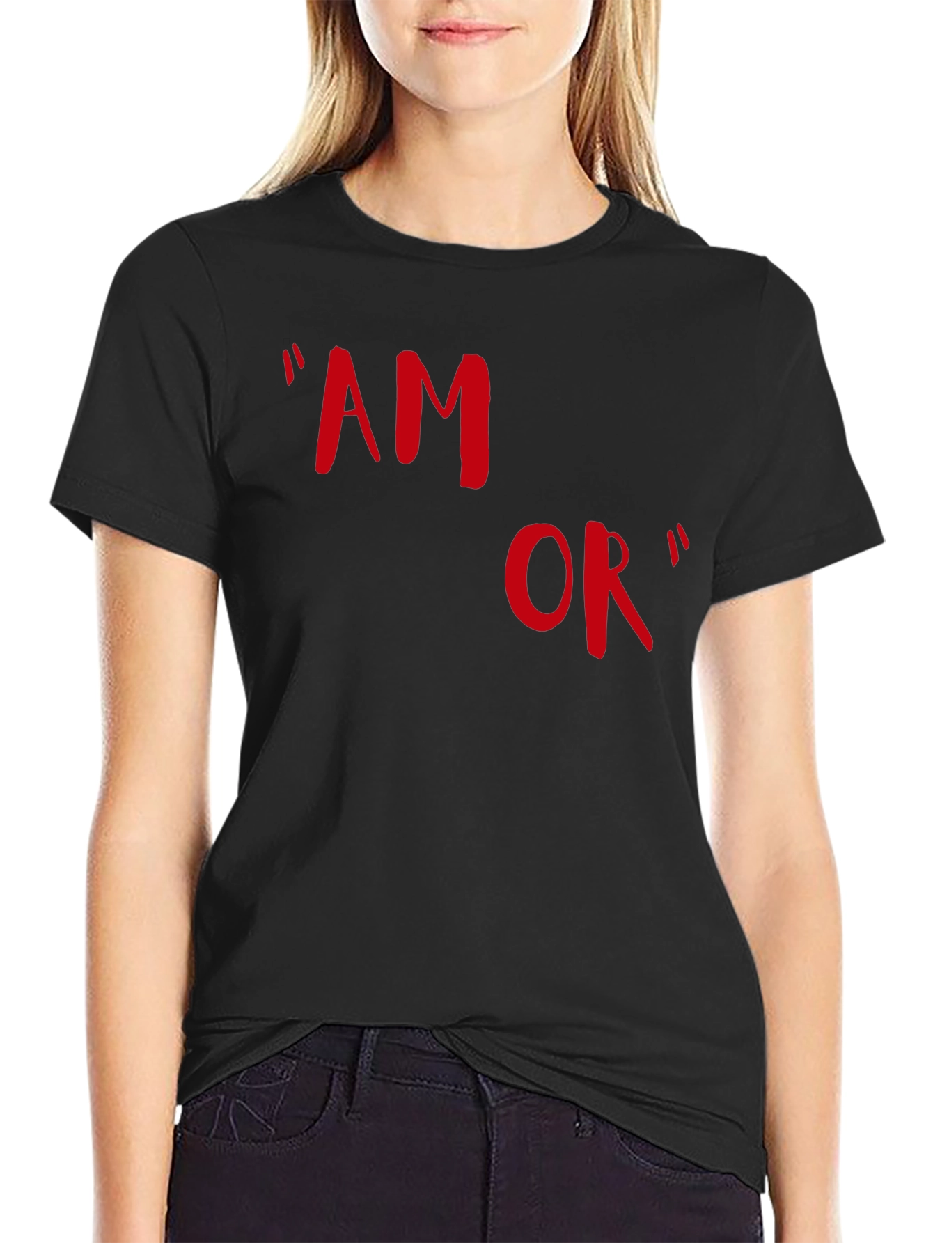 Amor T-Shirt - Stylish Red Graphic Tee