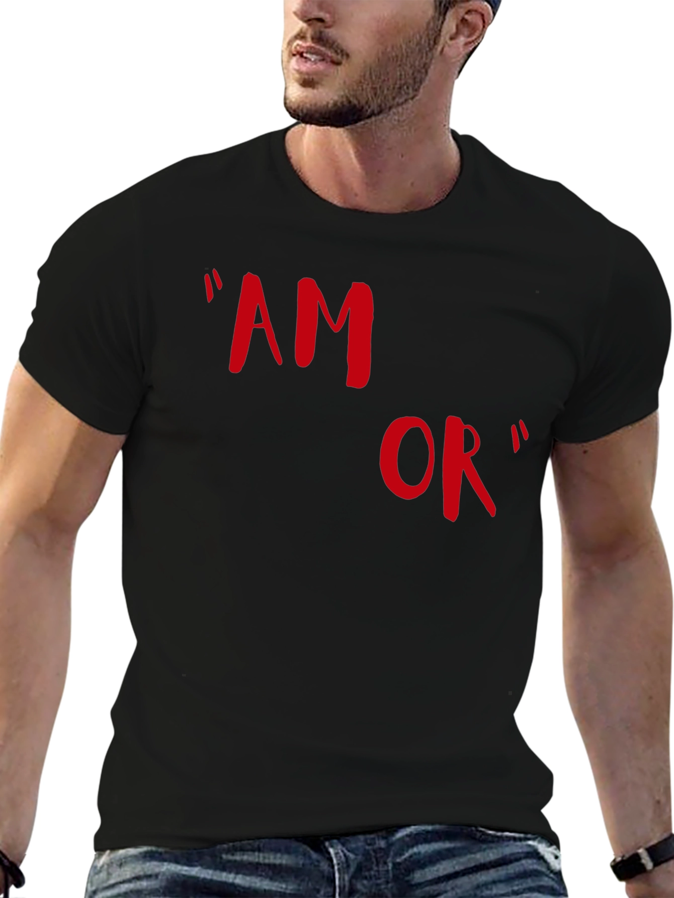 Amor T-Shirt - Stylish Red Graphic Tee