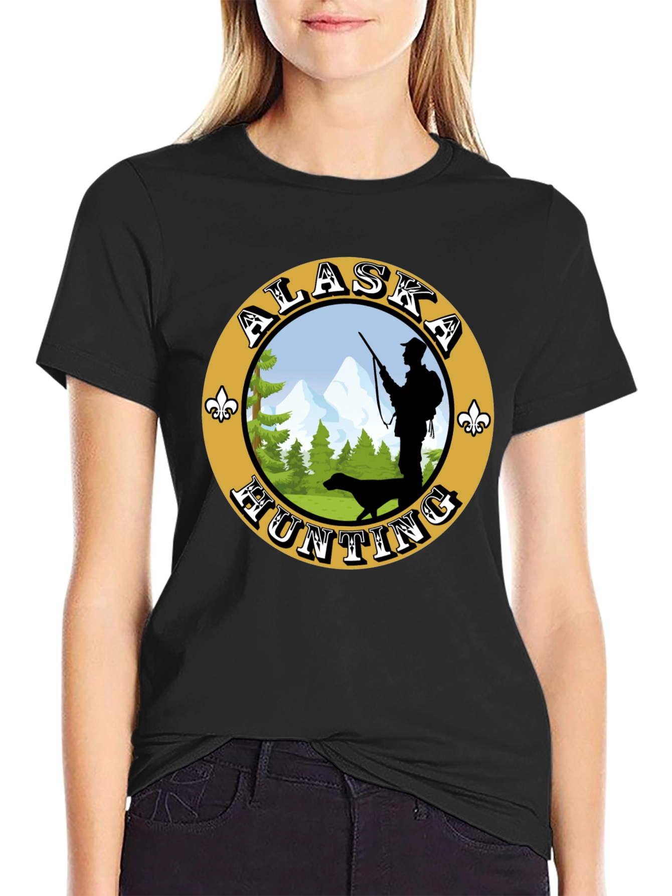 Alaska Hunting T-Shirt: Hunter & Dog Graphic Tee