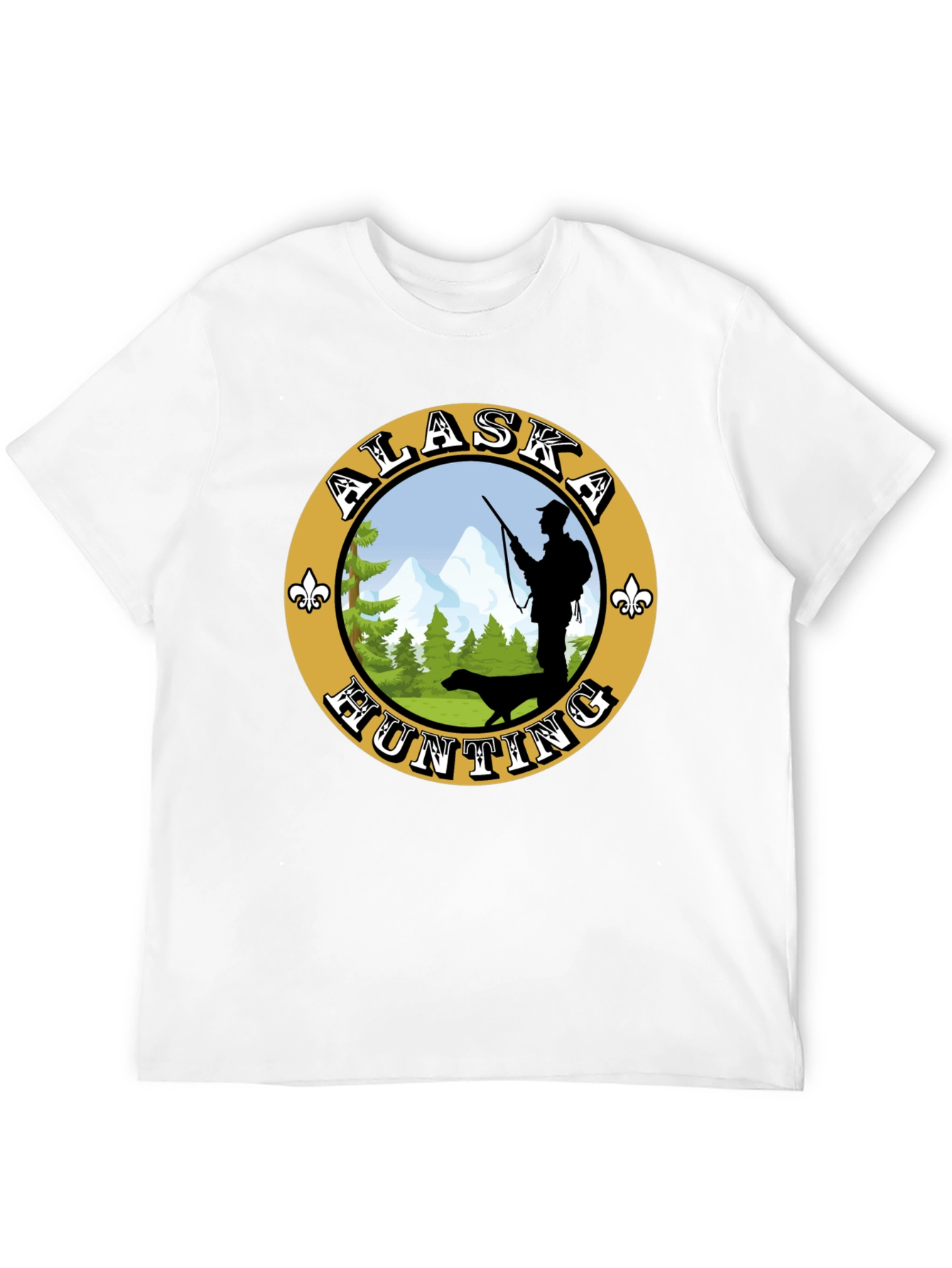 Alaska Hunting T-Shirt: Hunter & Dog Graphic Tee