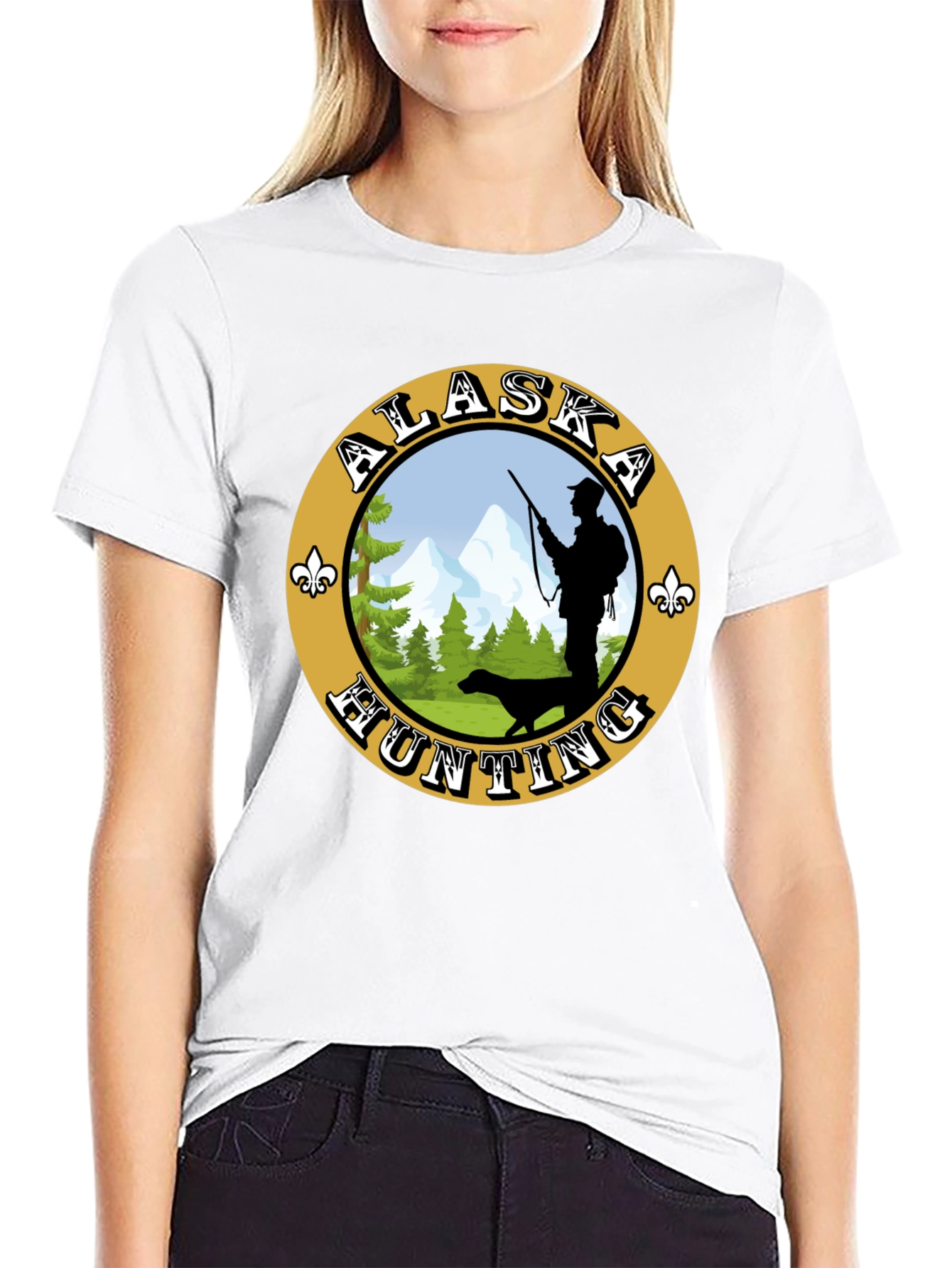 Alaska Hunting T-Shirt: Hunter & Dog Graphic Tee