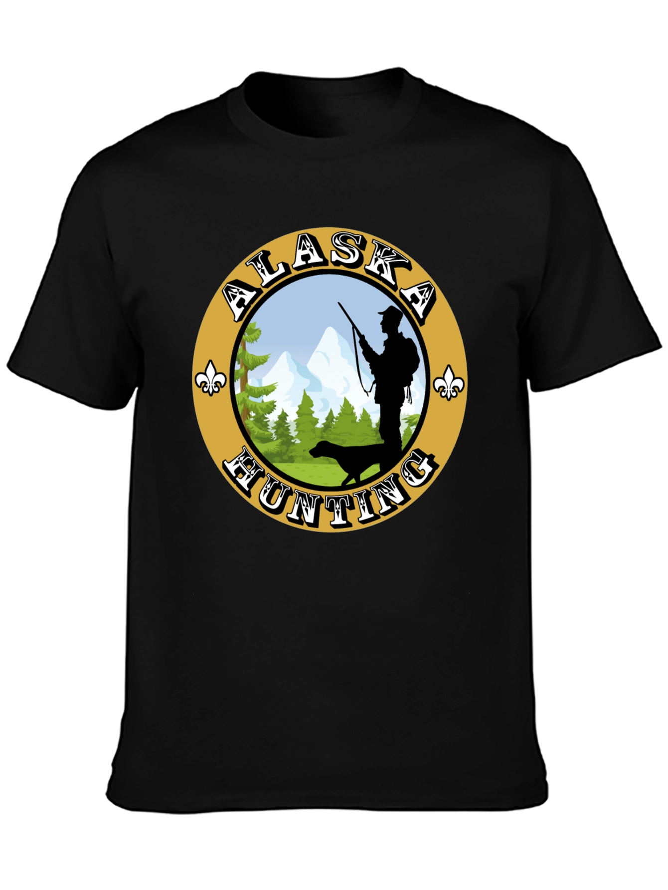 Alaska Hunting T-Shirt: Hunter & Dog Graphic Tee