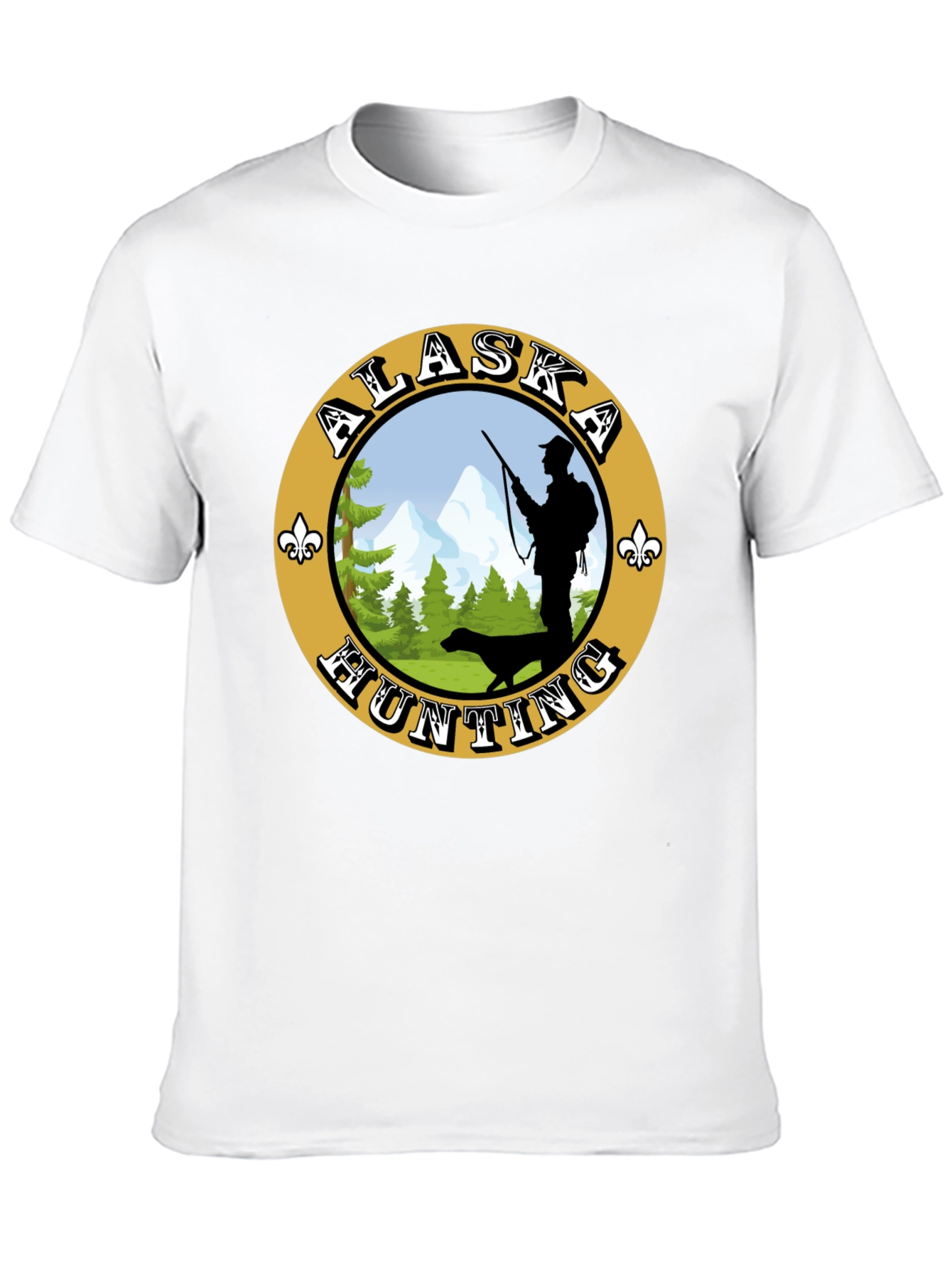 Alaska Hunting T-Shirt: Hunter & Dog Graphic Tee
