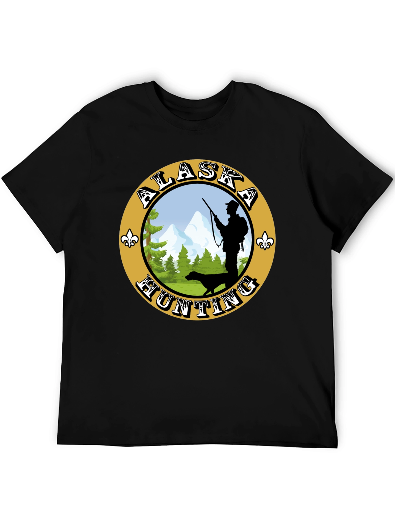 Alaska Hunting T-Shirt: Hunter & Dog Graphic Tee