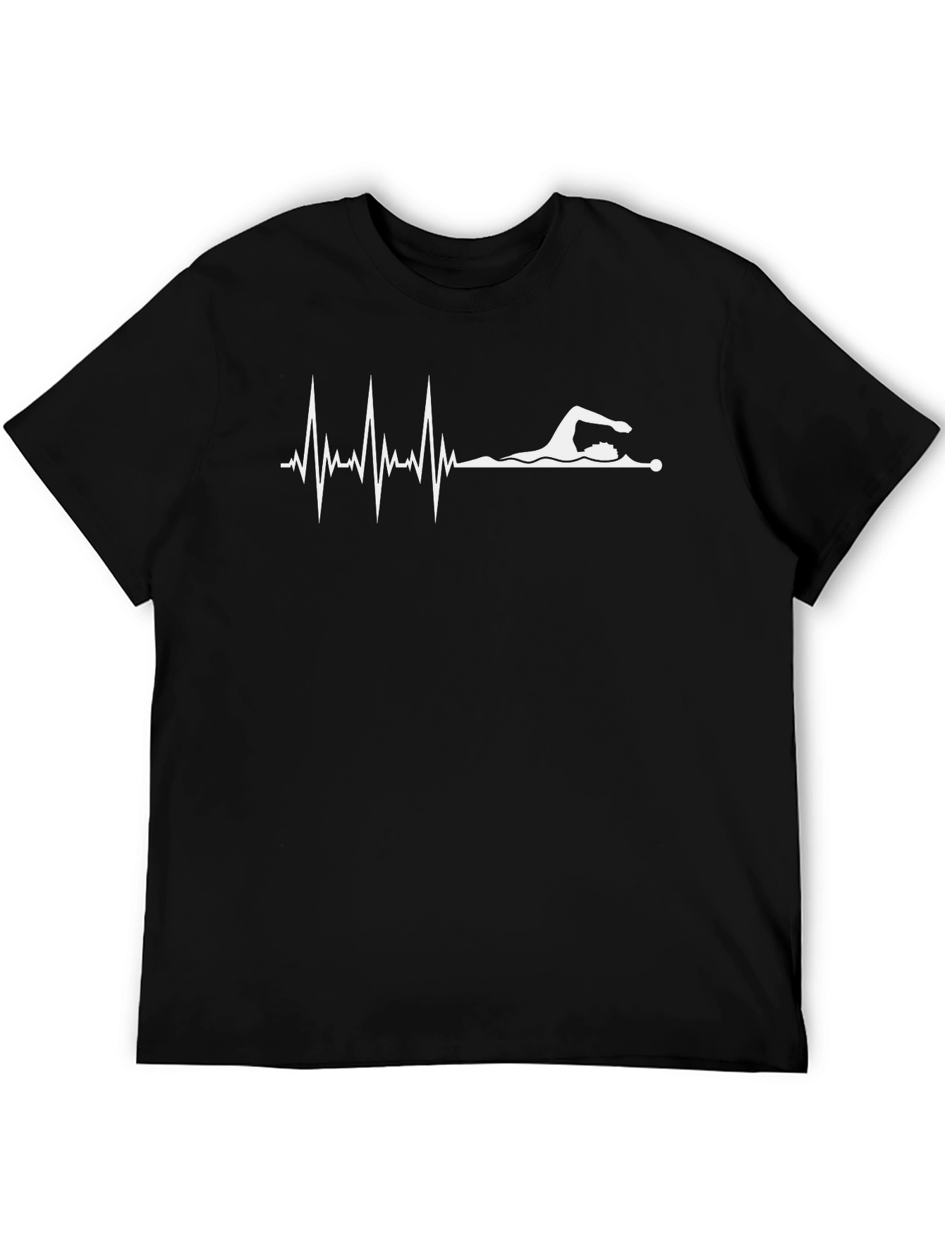 Swimmer Heartbeat Graphic Tee - Black