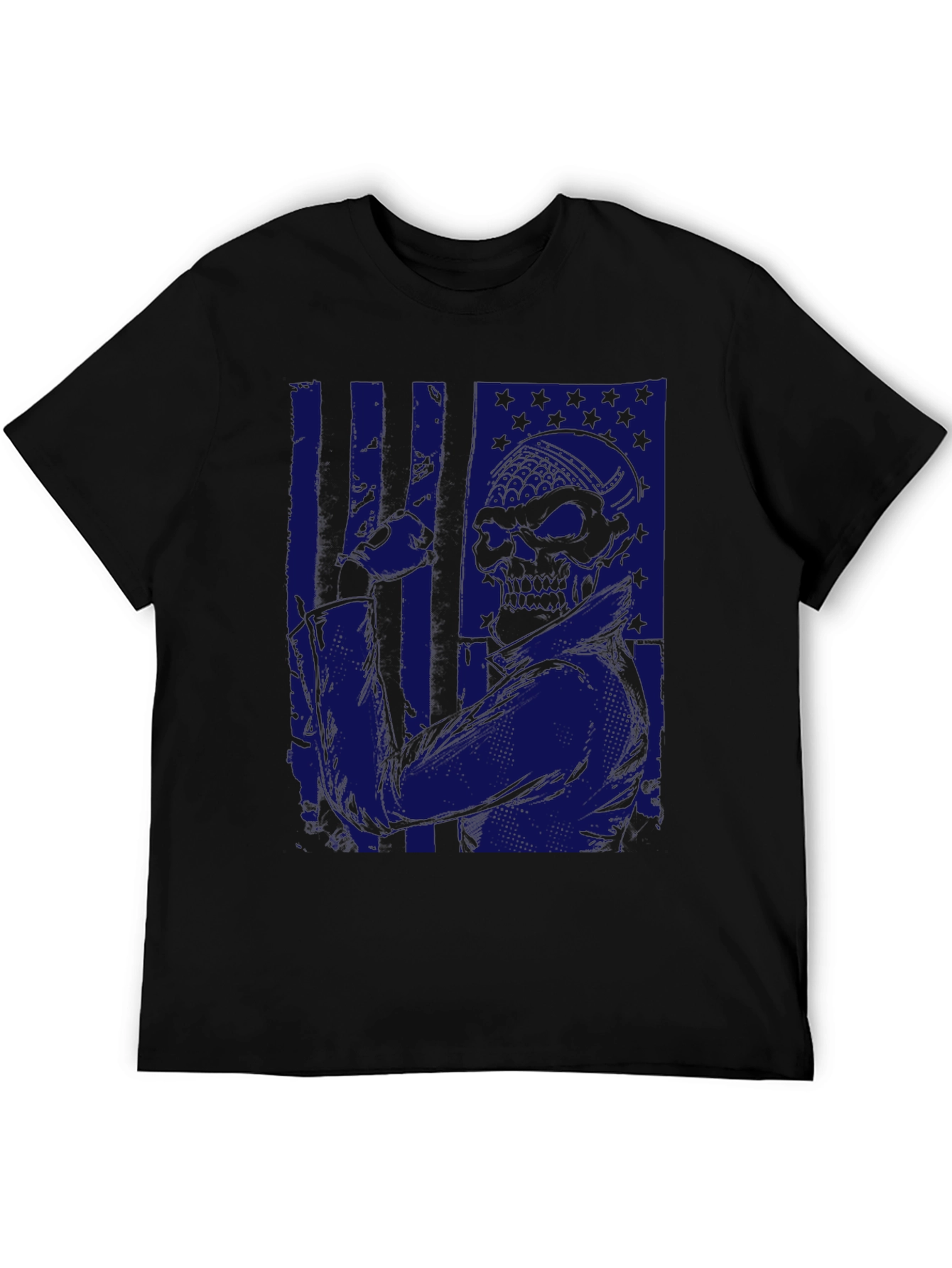 American Flag Skull Graphic T-Shirt