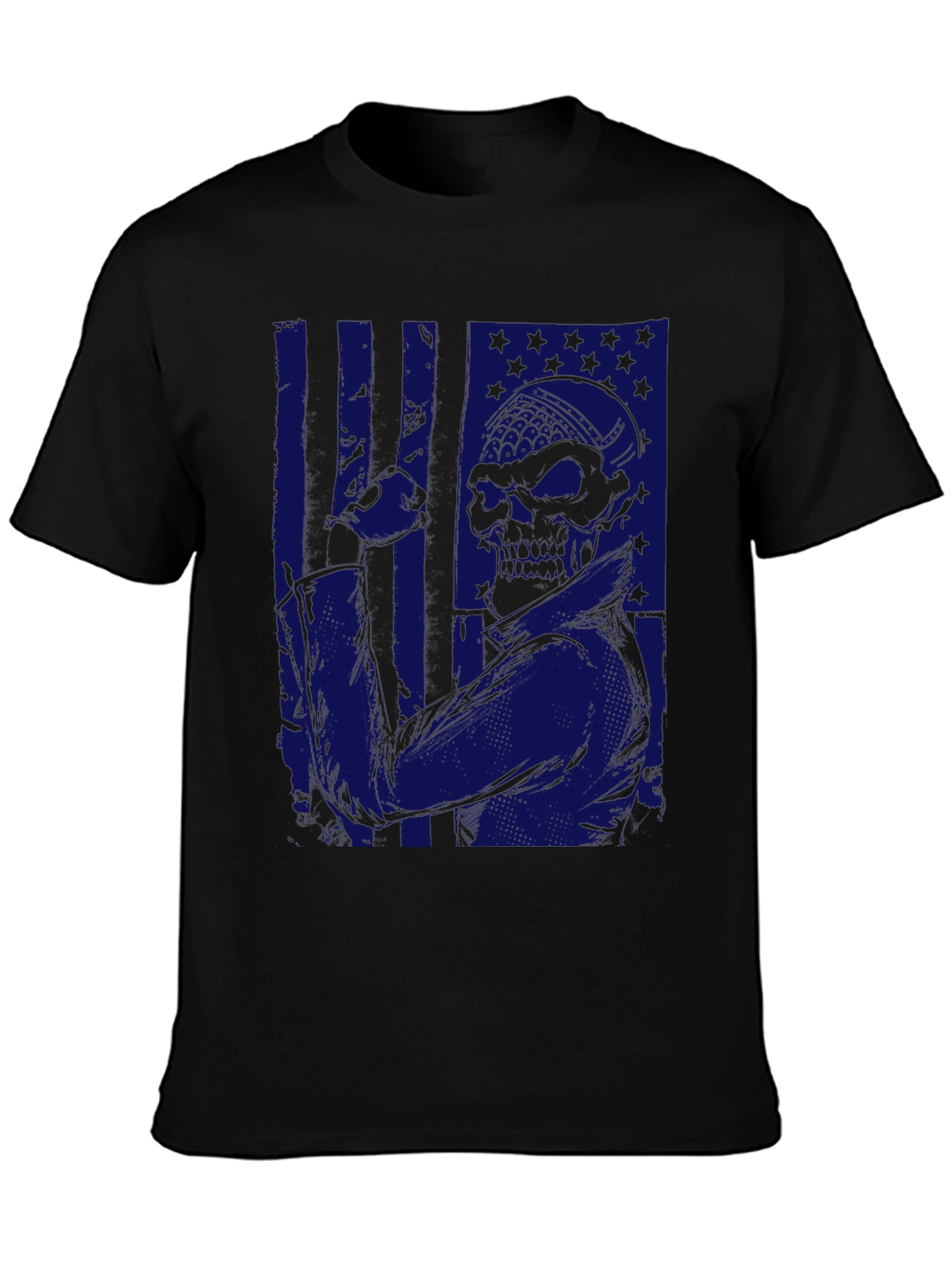 American Flag Skull Graphic T-Shirt