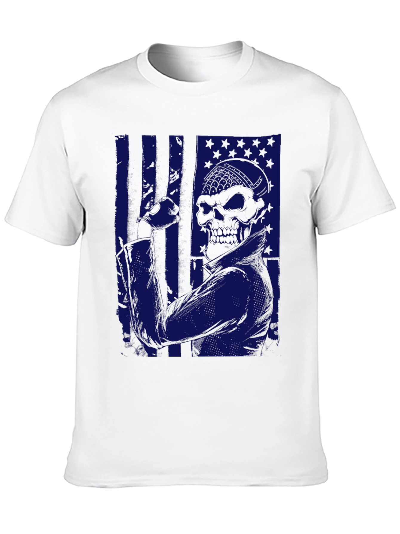 American Flag Skull Graphic T-Shirt