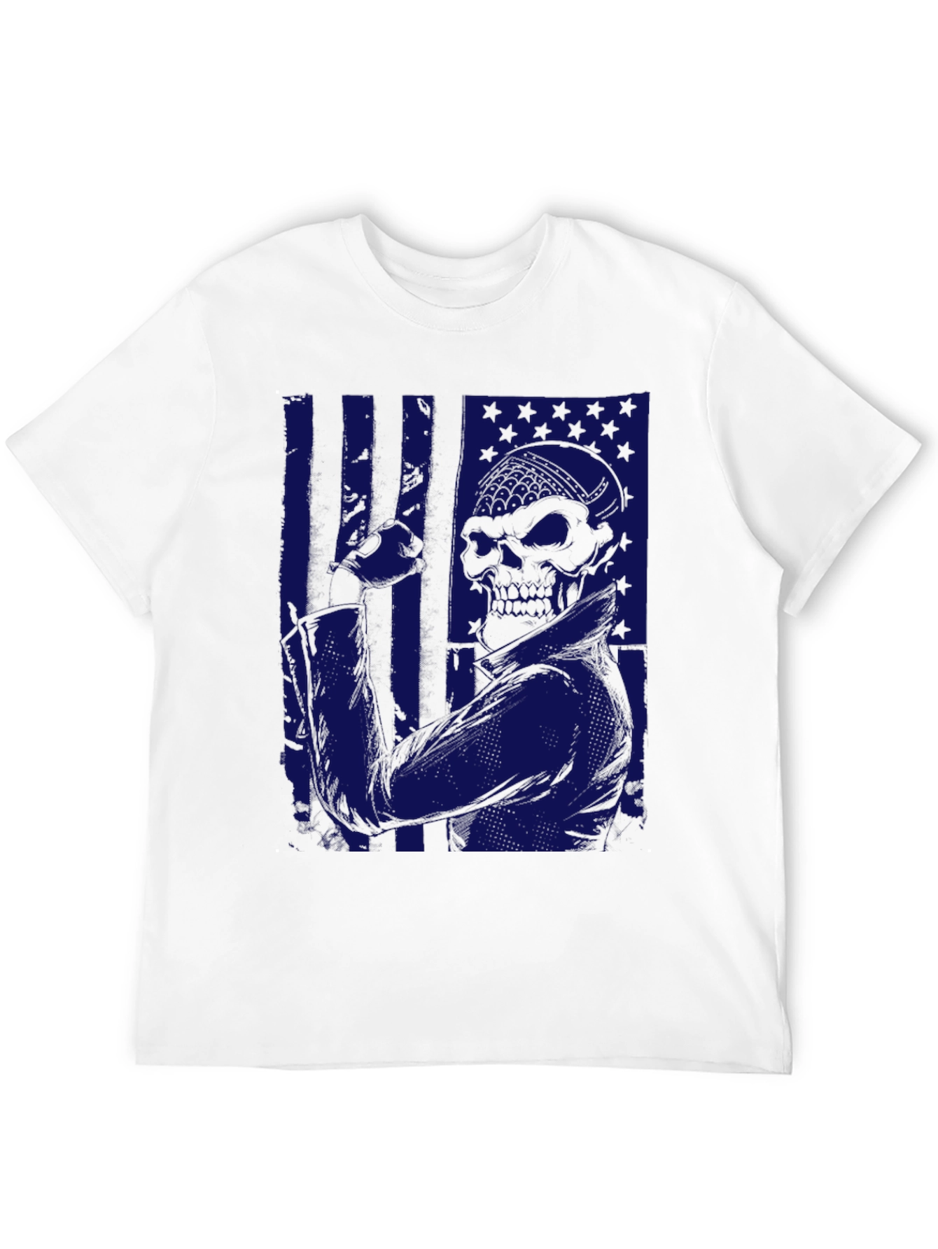 American Flag Skull Graphic T-Shirt