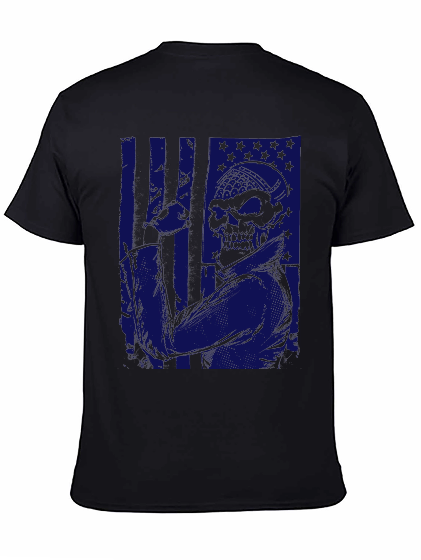 American Flag Skull Graphic T-Shirt