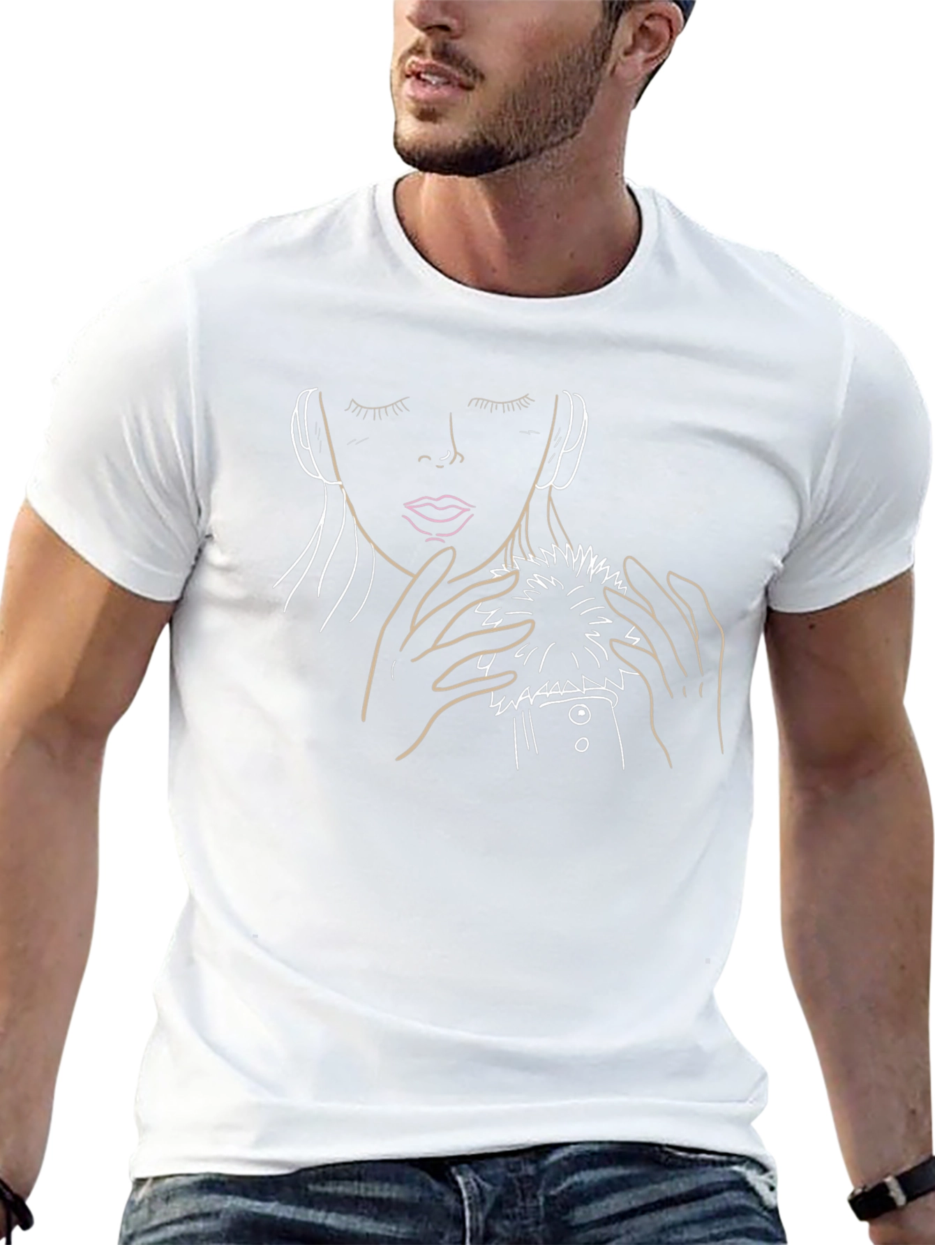Abstract Woman Portrait Black T-Shirt