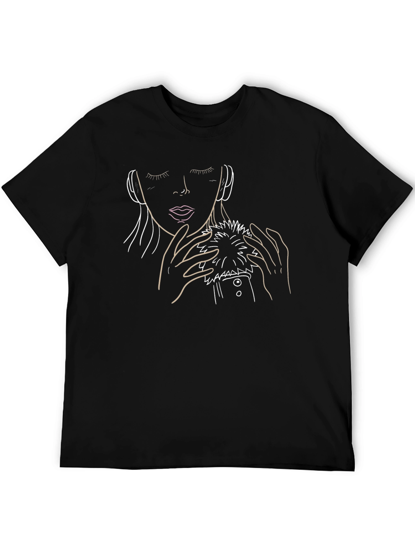 Abstract Woman Portrait Black T-Shirt