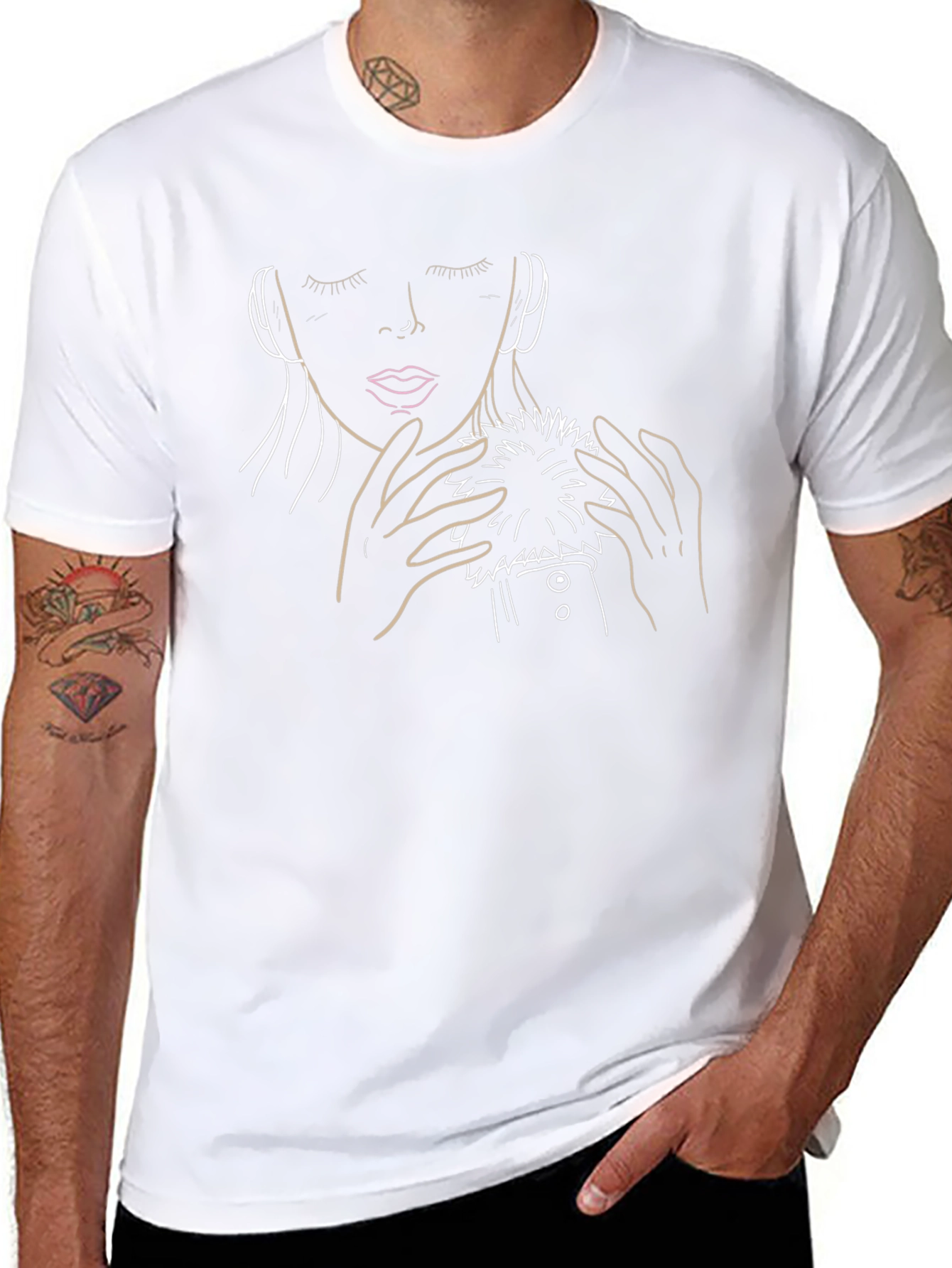 Abstract Woman Portrait Black T-Shirt