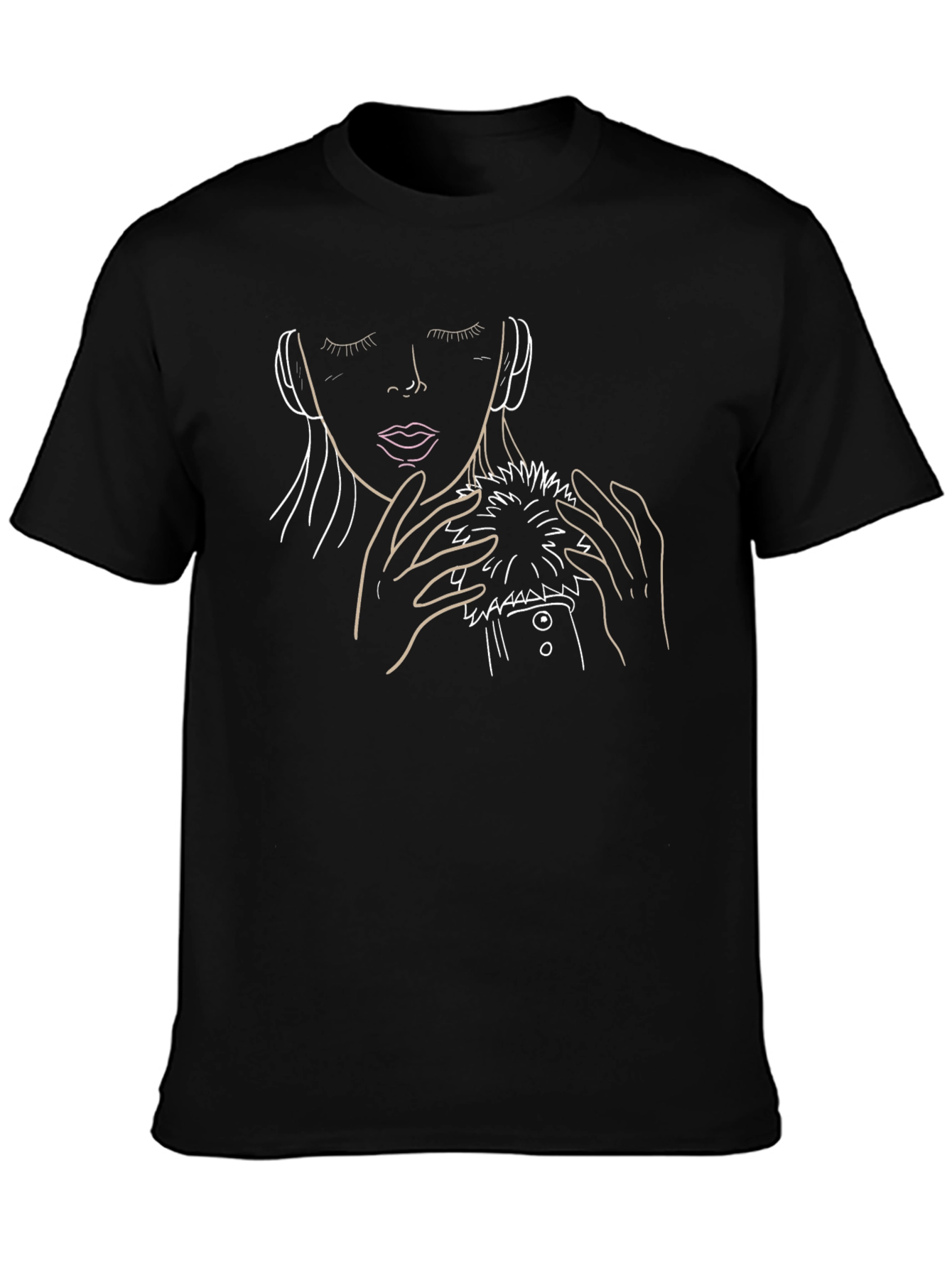 Abstract Woman Portrait Black T-Shirt