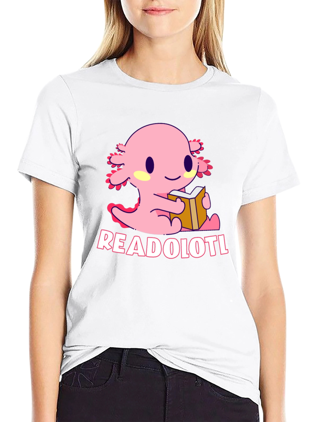 Readolotl T-Shirt - Cute Axolotl Reading Tee