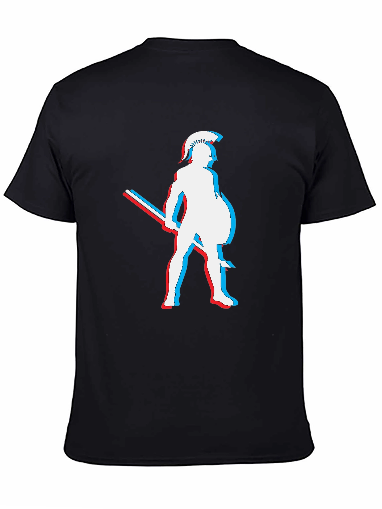 Spartan Warrior 3D Effect Black T-Shirt