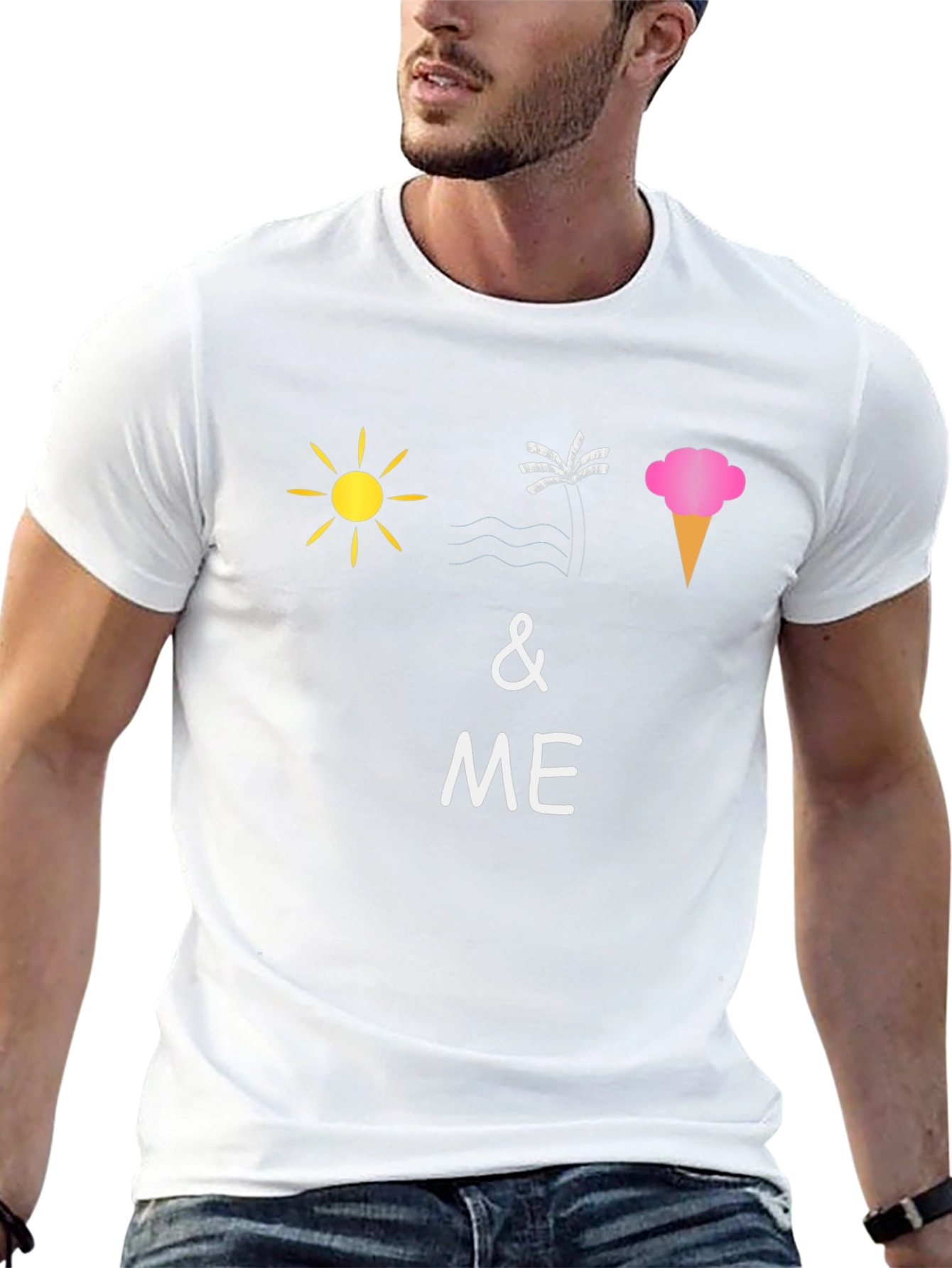 Summer Vibes T-Shirt: Sun Palm Ice Cream & Me