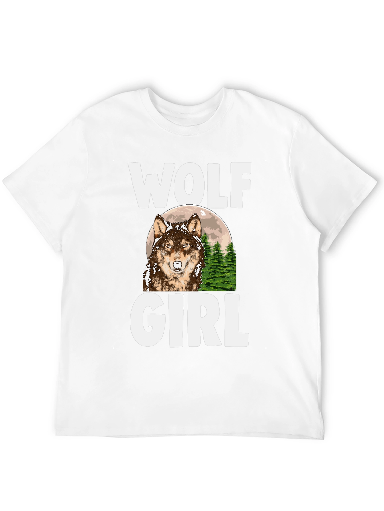 Wolf Girl Graphic Tee - Black Cotton T-Shirt