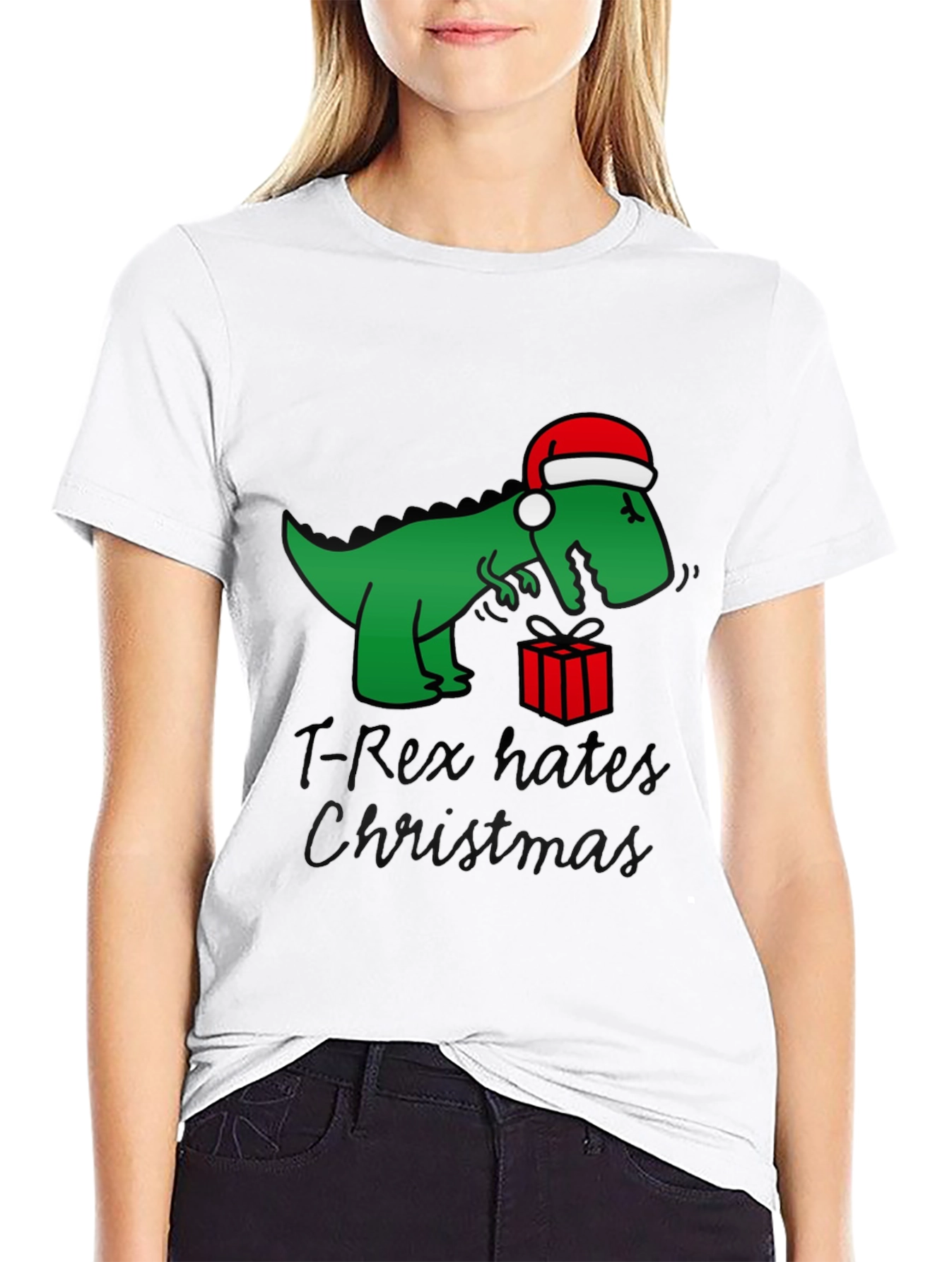 T-Rex Hates Christmas Graphic Tee