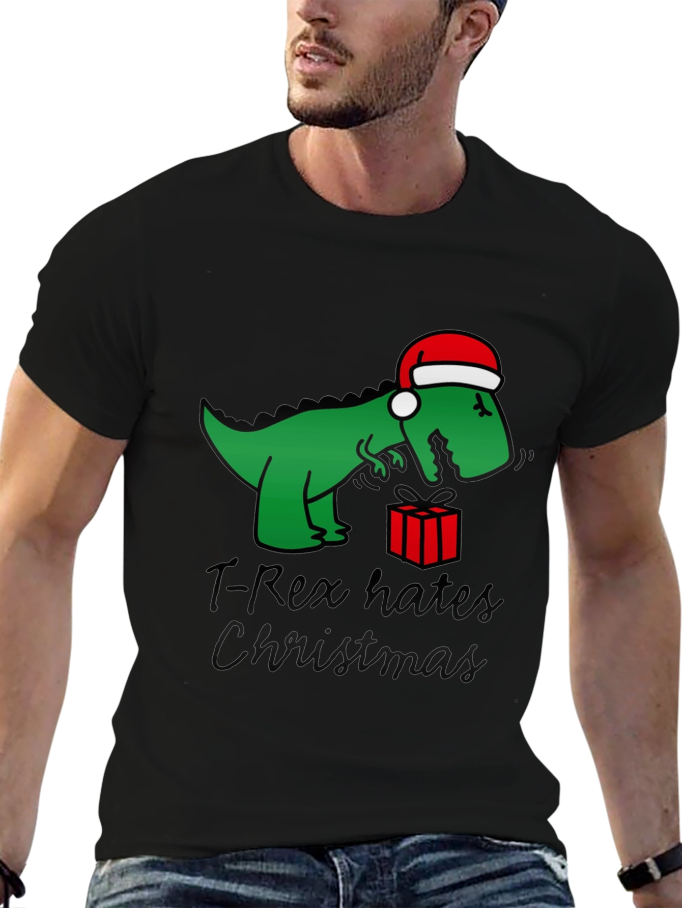 T-Rex Hates Christmas Graphic Tee