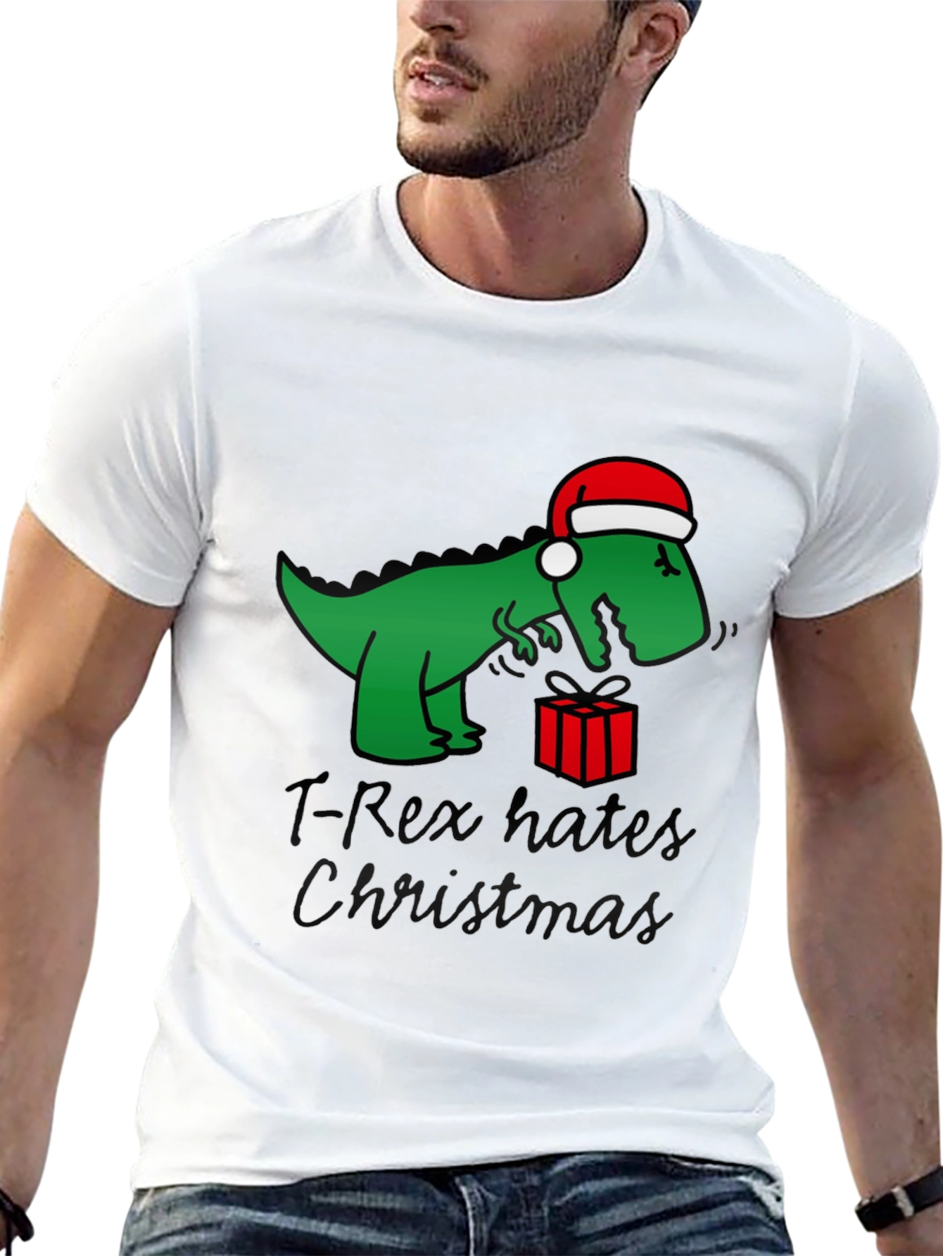 T-Rex Hates Christmas Graphic Tee