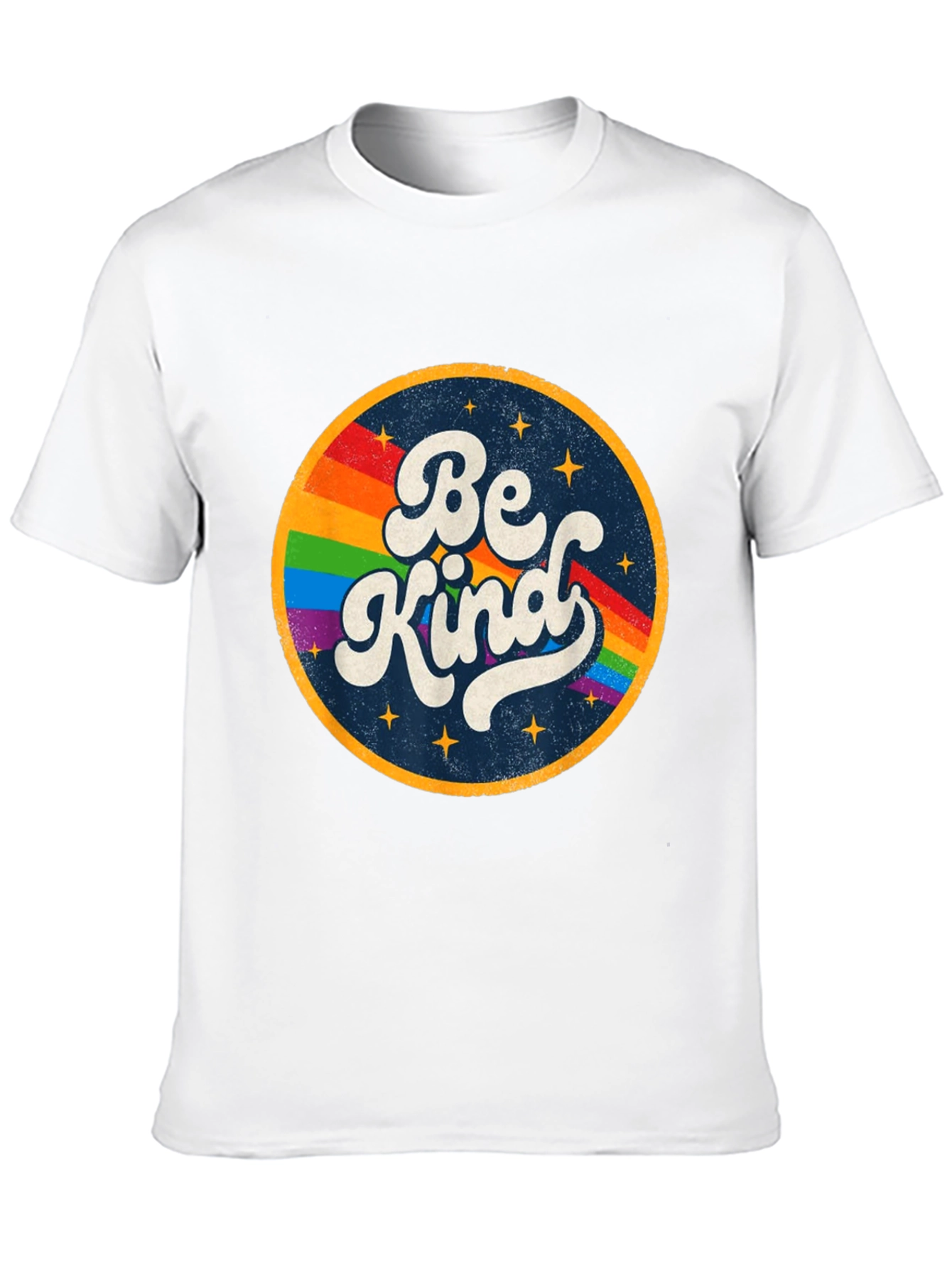Be Kind Rainbow Graphic Tee - Retro Style