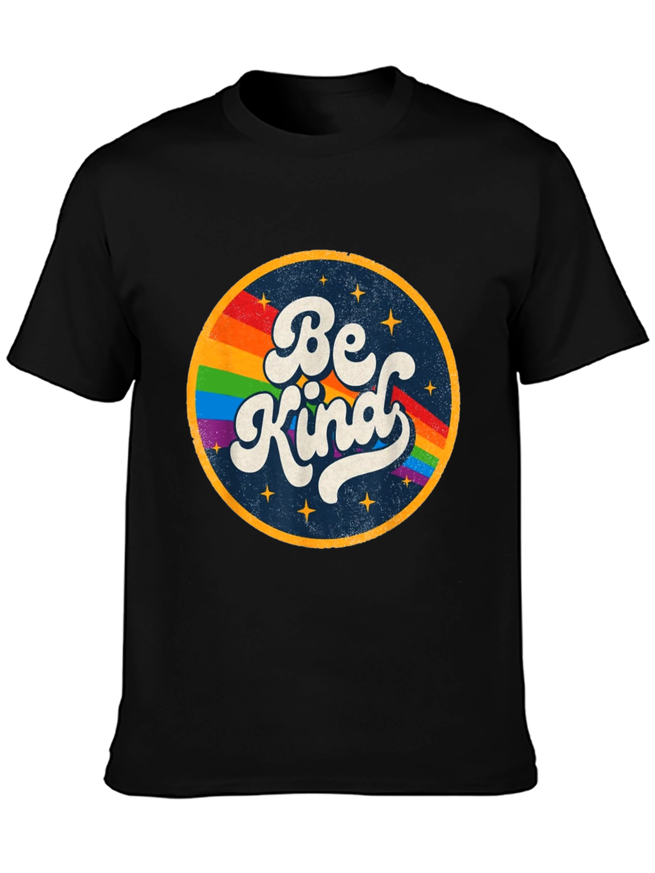 Be Kind Rainbow Graphic Tee - Retro Style