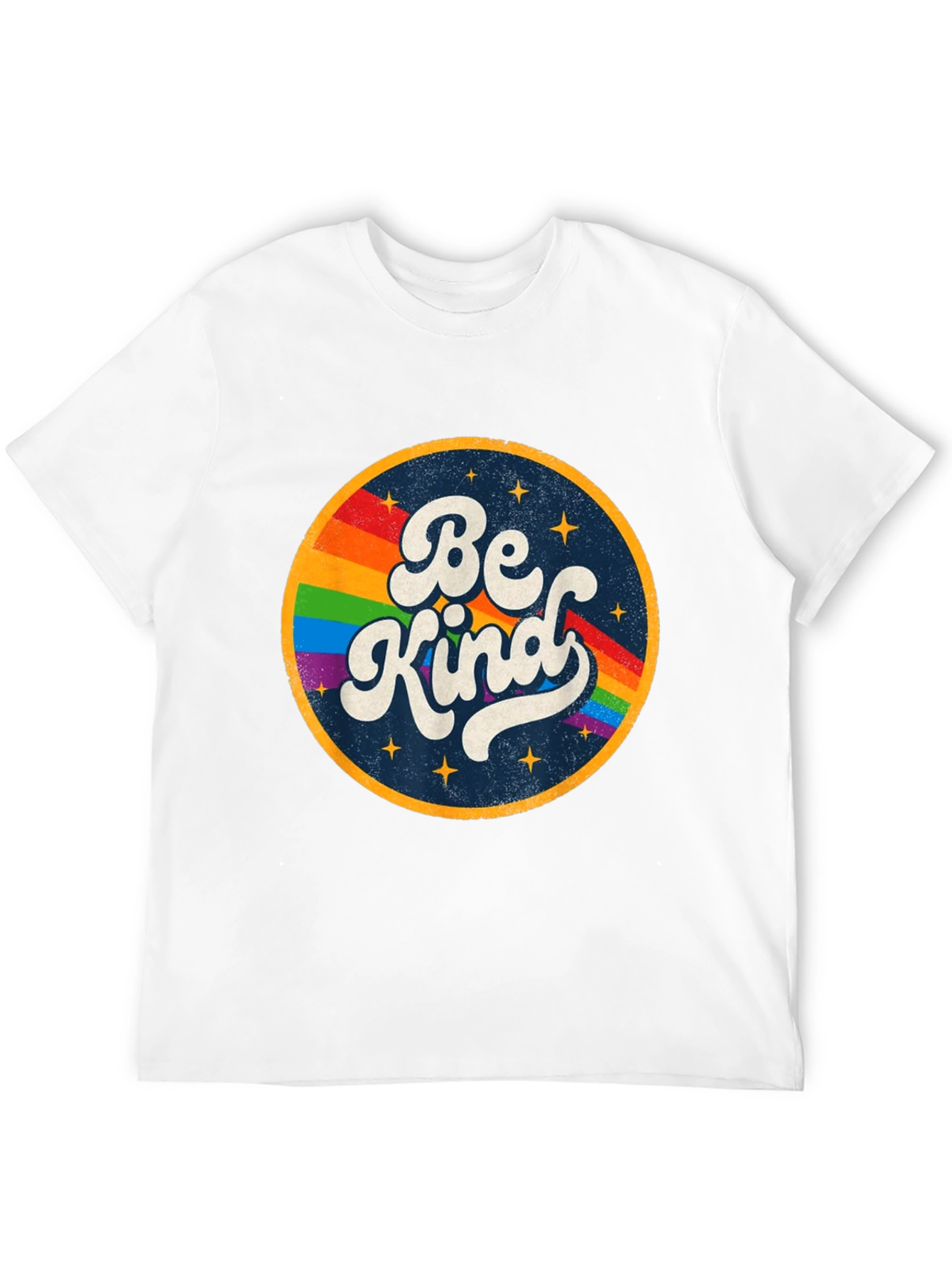 Be Kind Rainbow Graphic Tee - Retro Style
