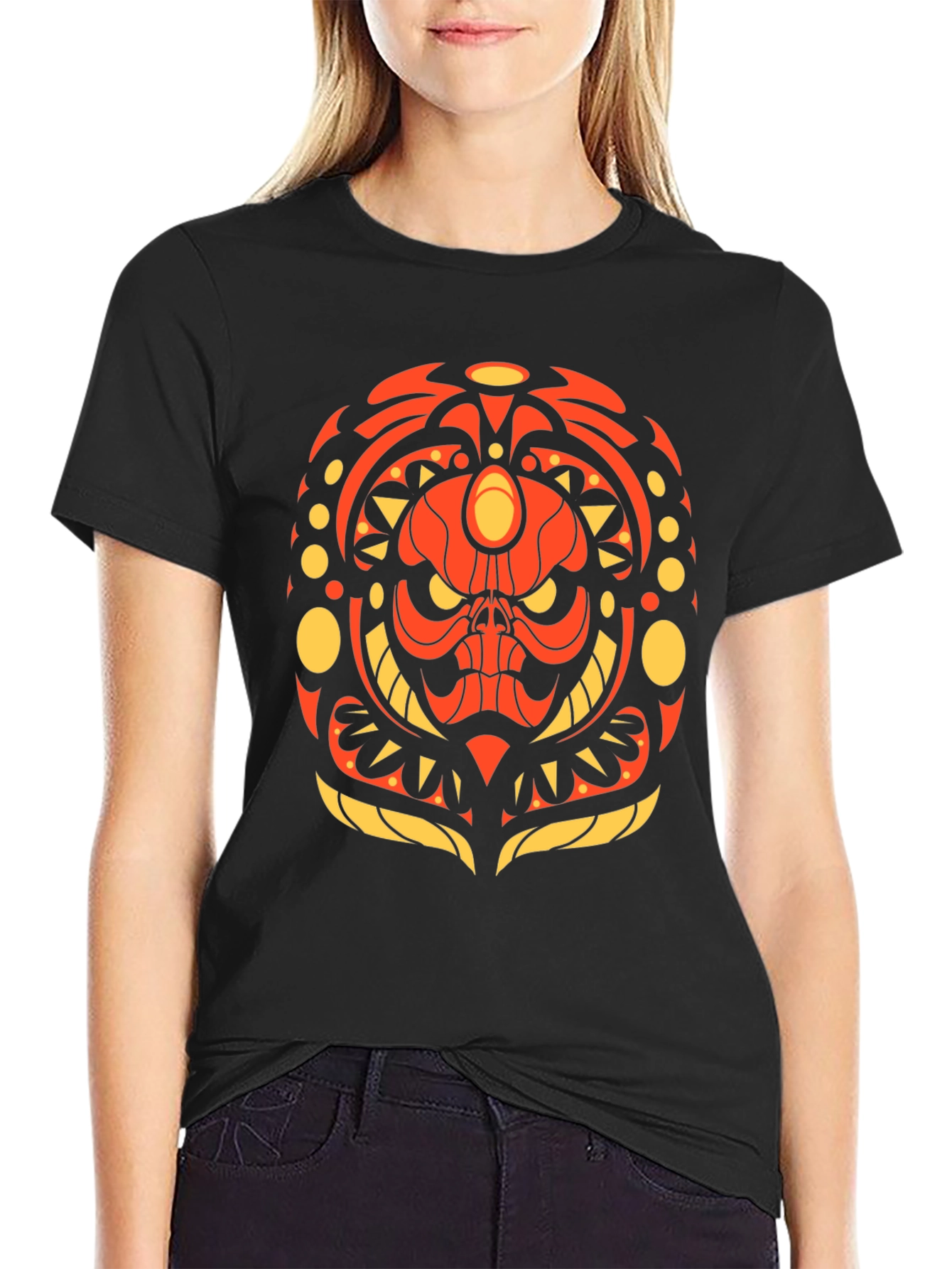 Tribal Skull Graphic Tee - Bold & Unique Design