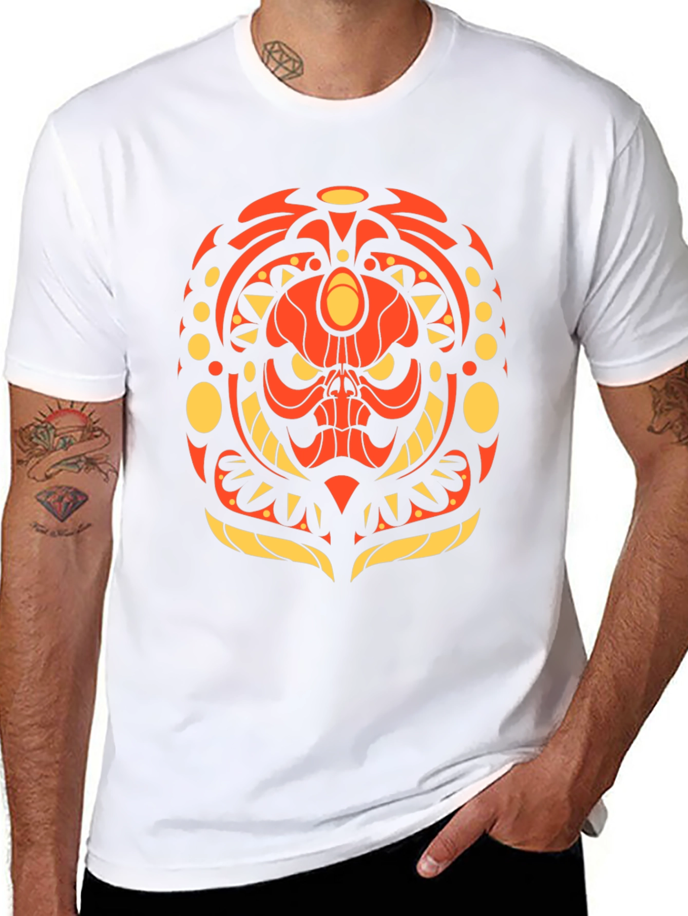 Tribal Skull Graphic Tee - Bold & Unique Design