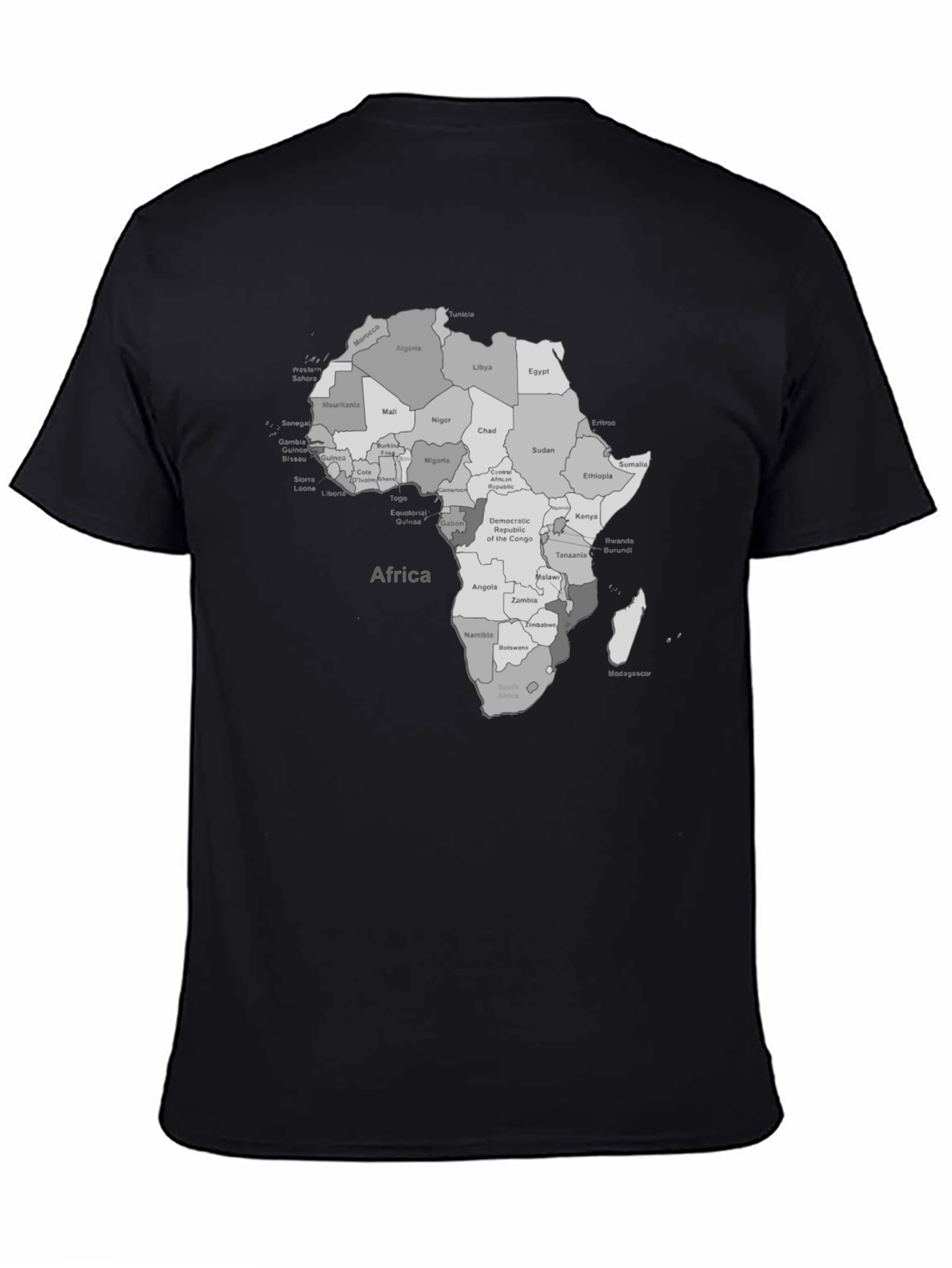 Africa Map T-Shirt - Black Graphic Tee