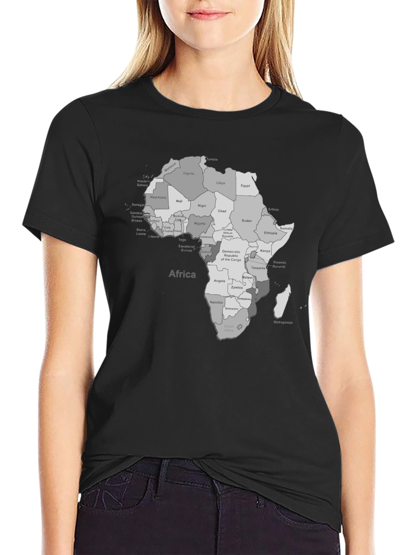 Africa Map T-Shirt - Black Graphic Tee